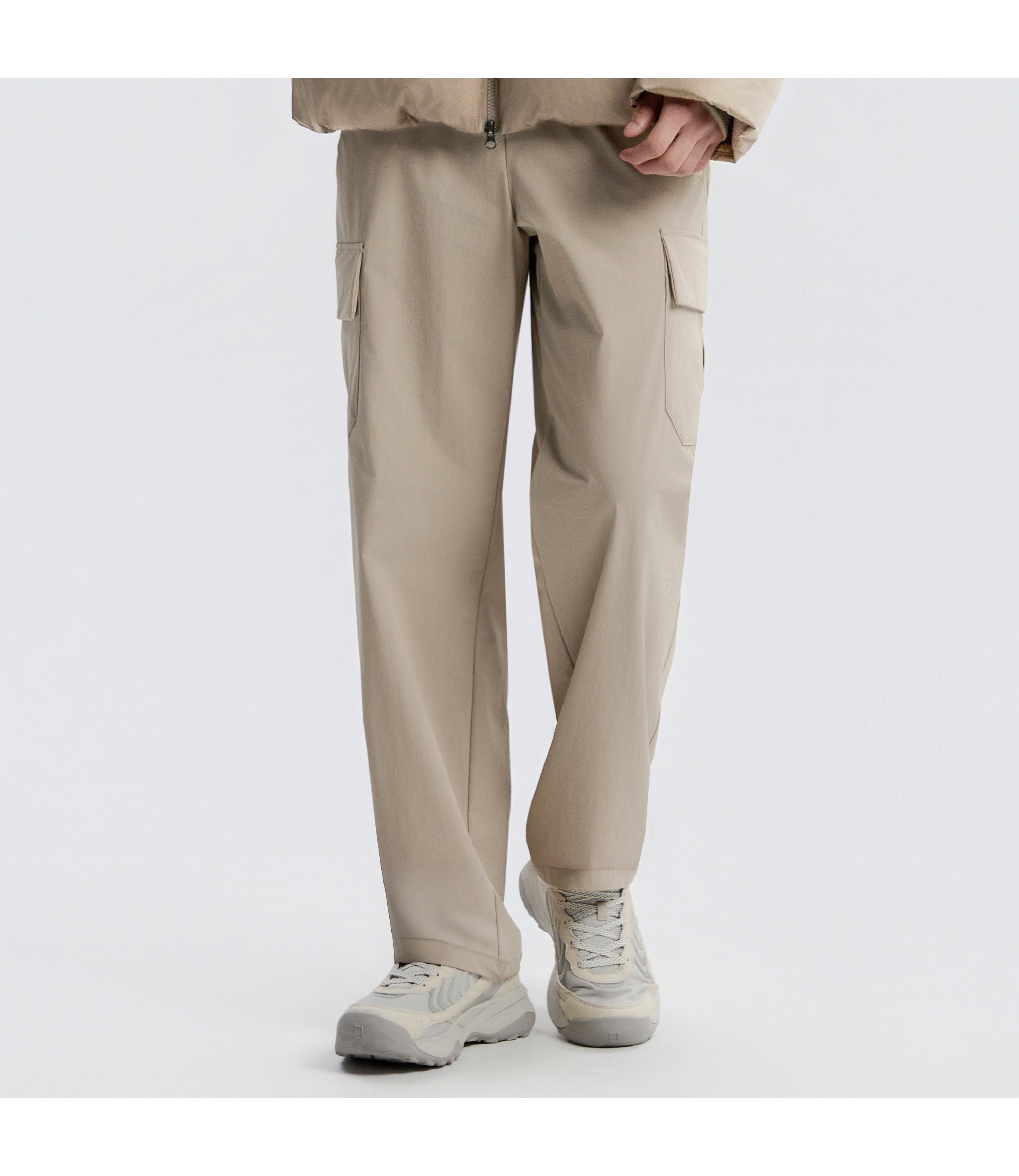 Unisex ARCHELON Woven Straight Pants<br>MOURNING BEIGE