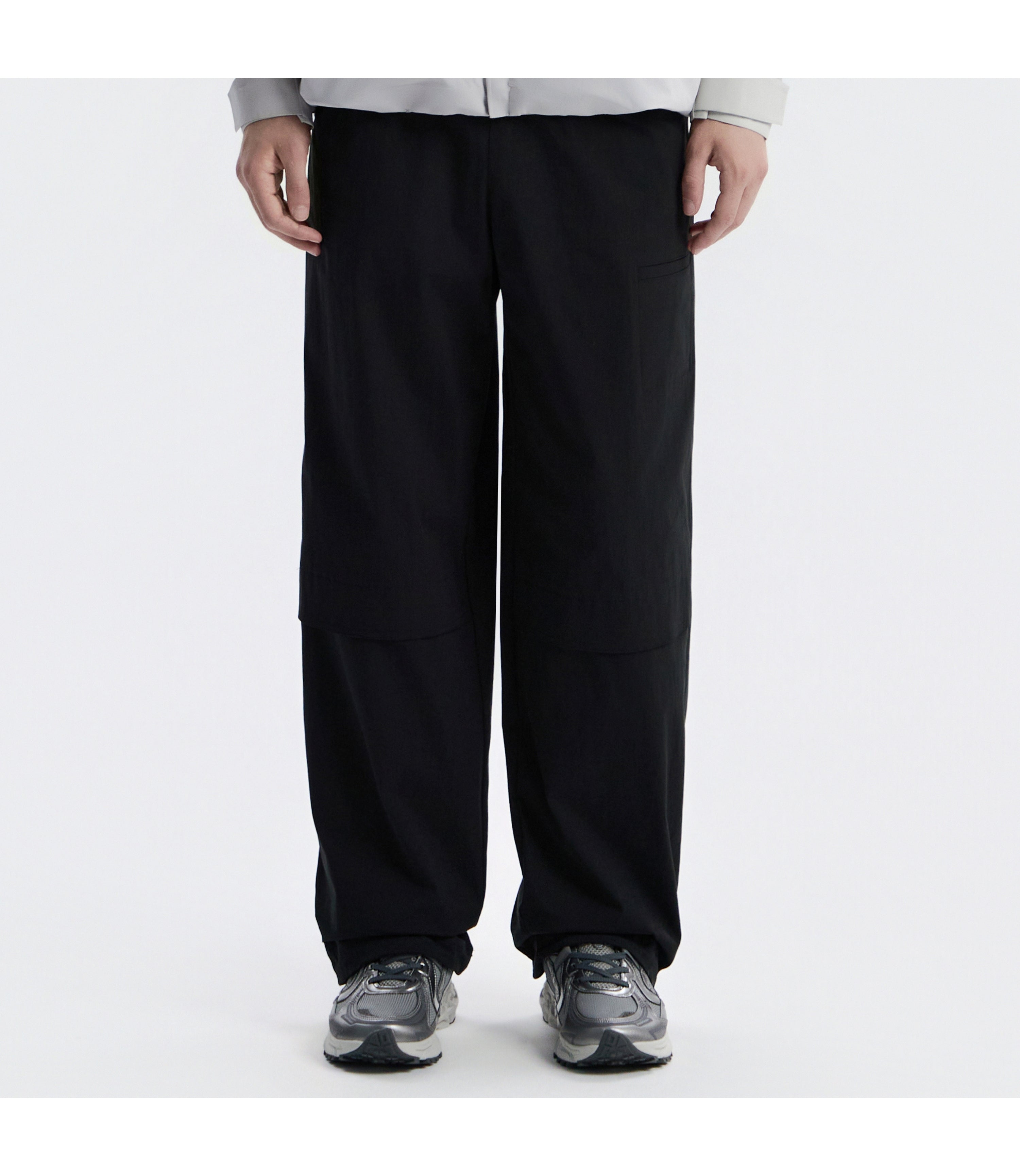 Unisex Semi-Loose Straight Pants<br>BLACK