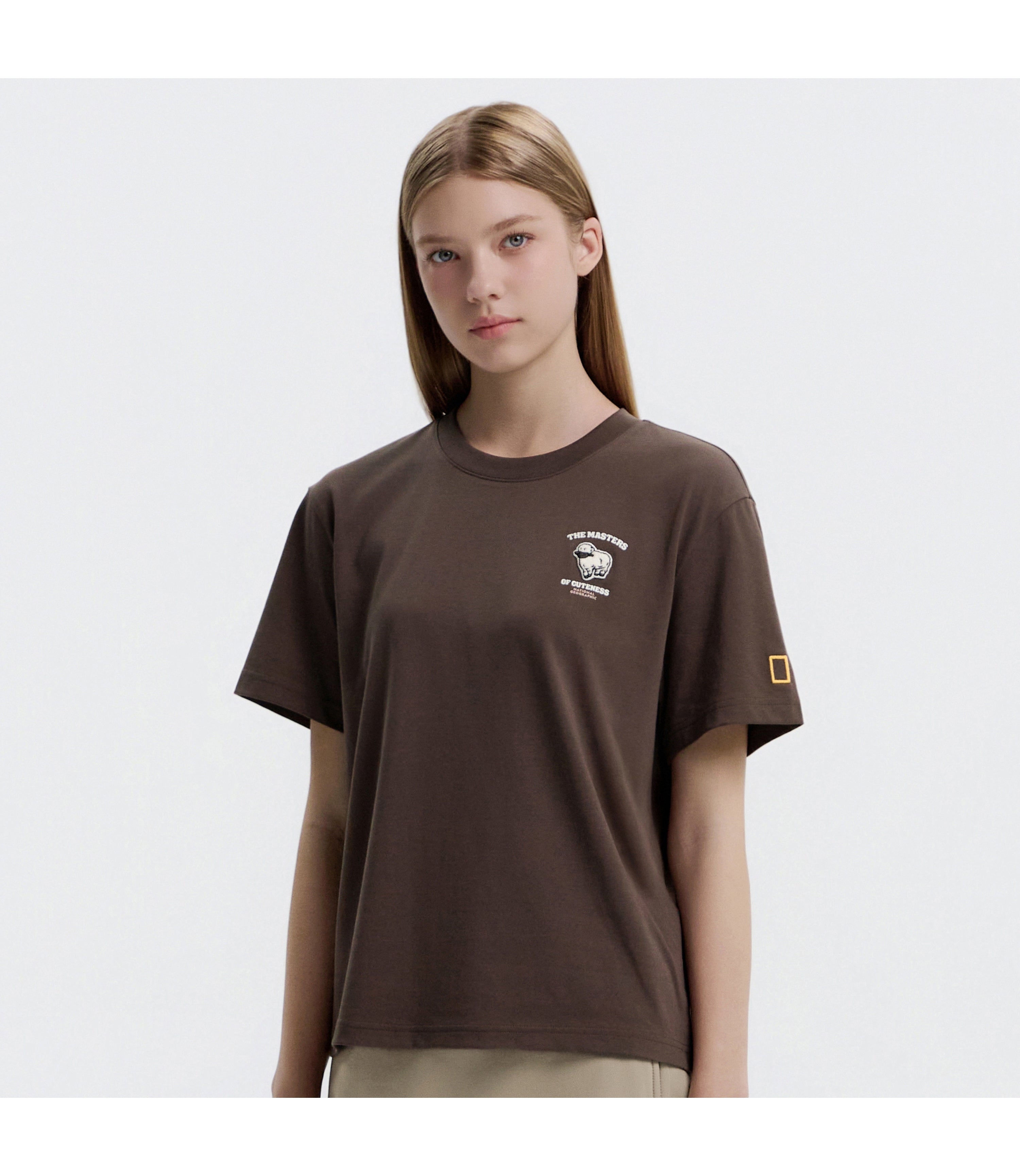 Women's Animal Wappen Short Sleeve Tee<br>BROWN
