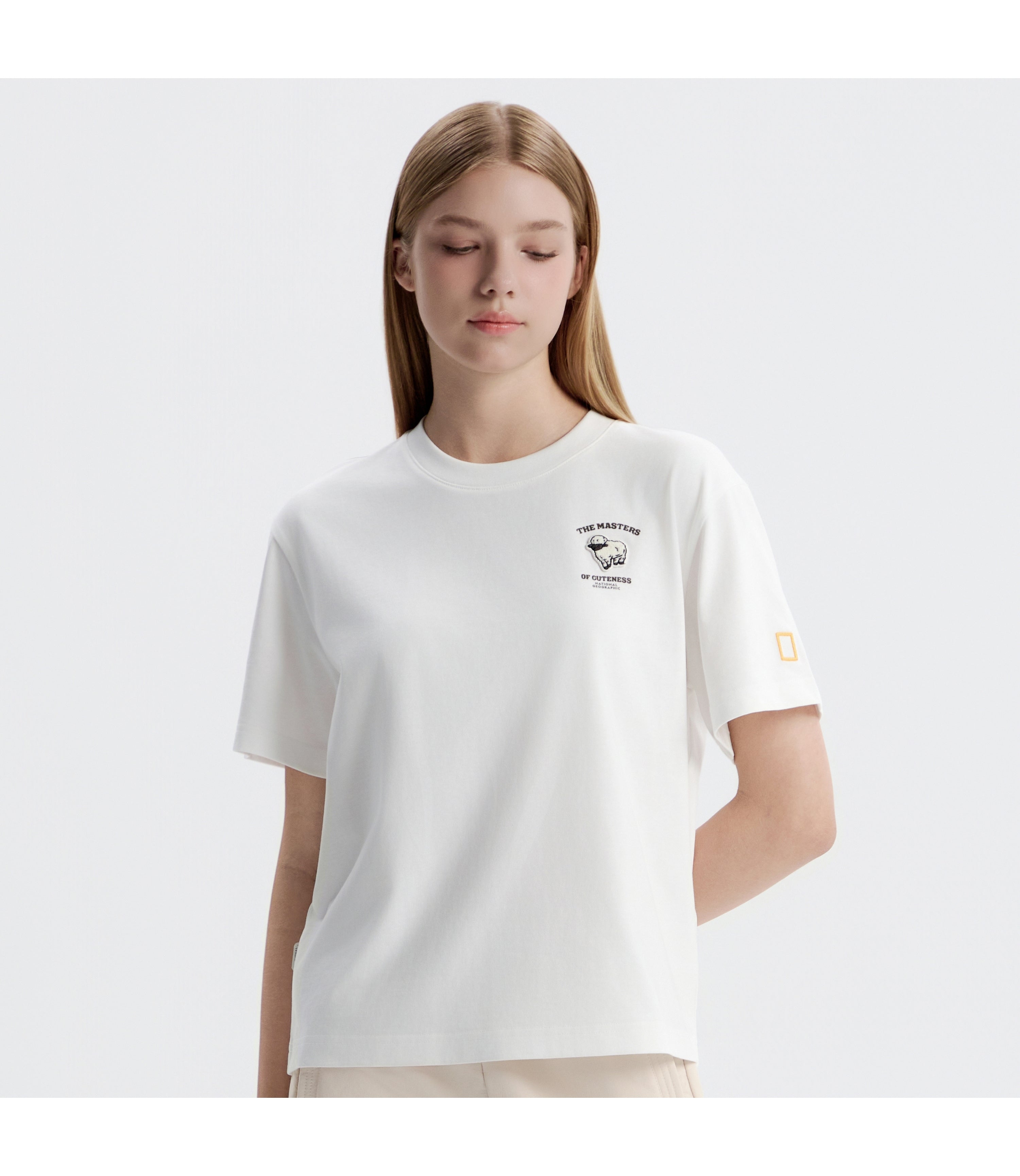 Women's Animal Wappen Short Sleeve Tee<br>O/WHITE