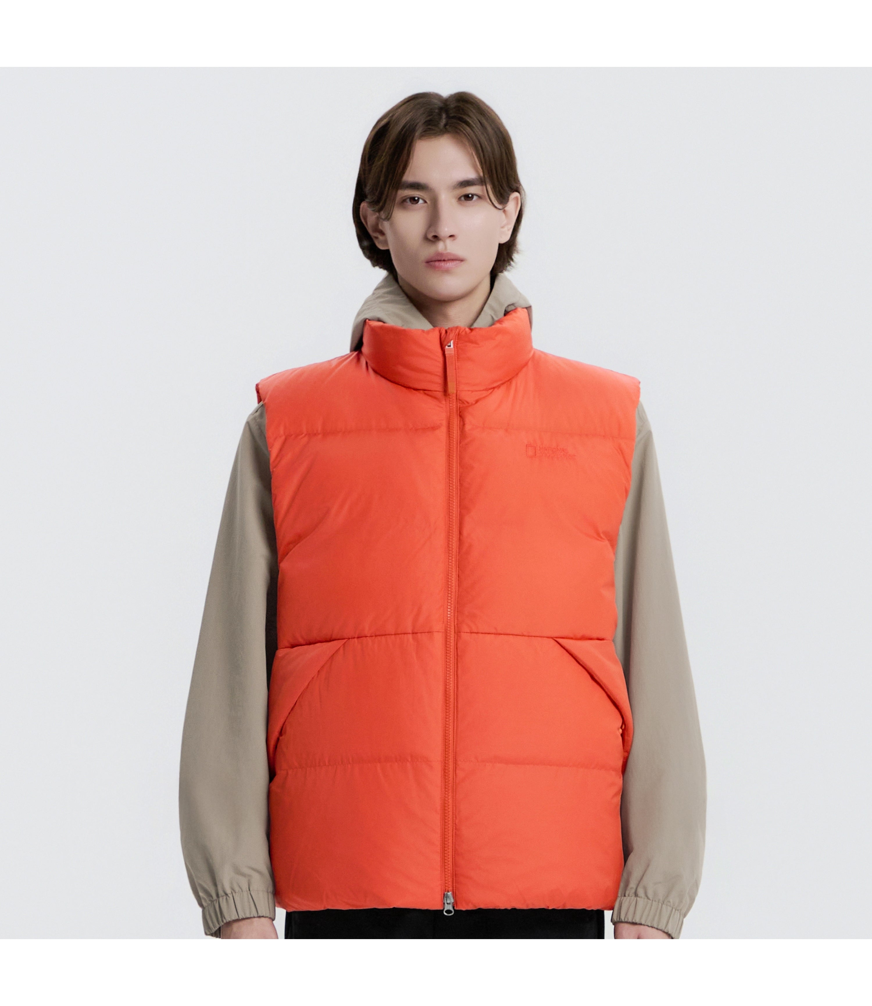 Unisex EIRA High-Neck Goose Down Vest<br>L/ORANGE