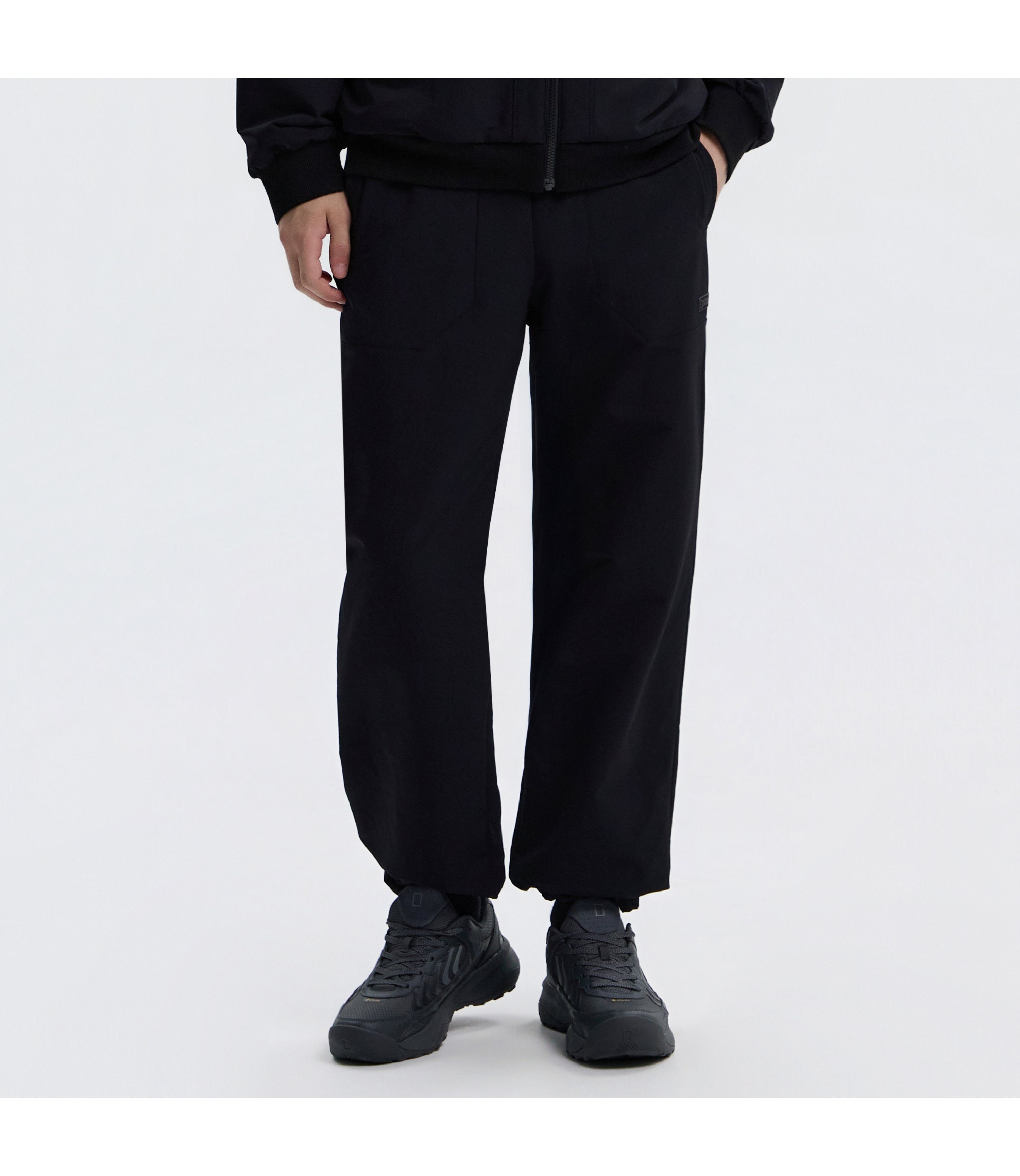 Unisex ARCHELON Double Warm Brushed Woven Pants<br>BLACK