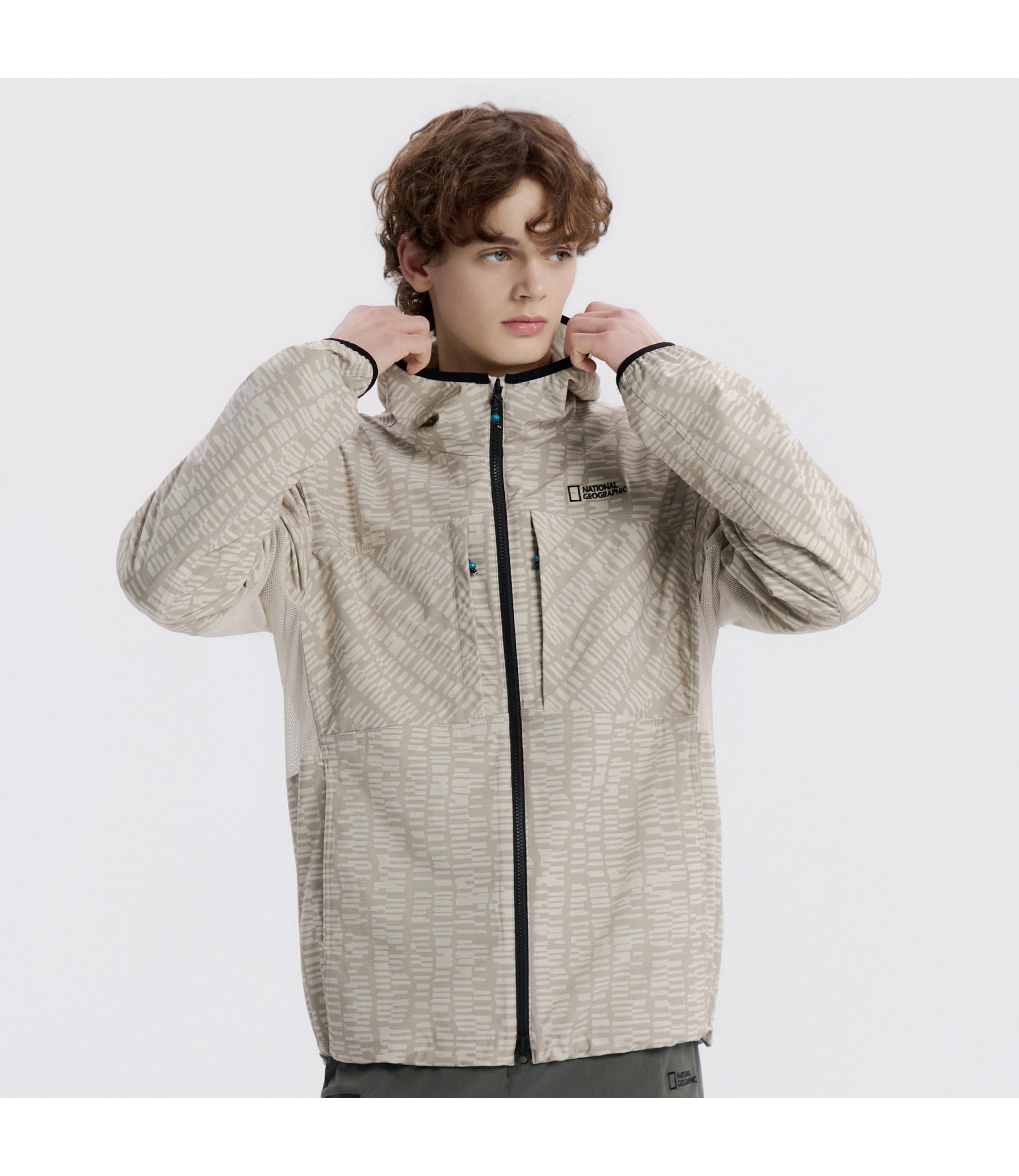 Men's NRN Ventilated Lightweight Hooded Jacket<br>SILVER BIRCH