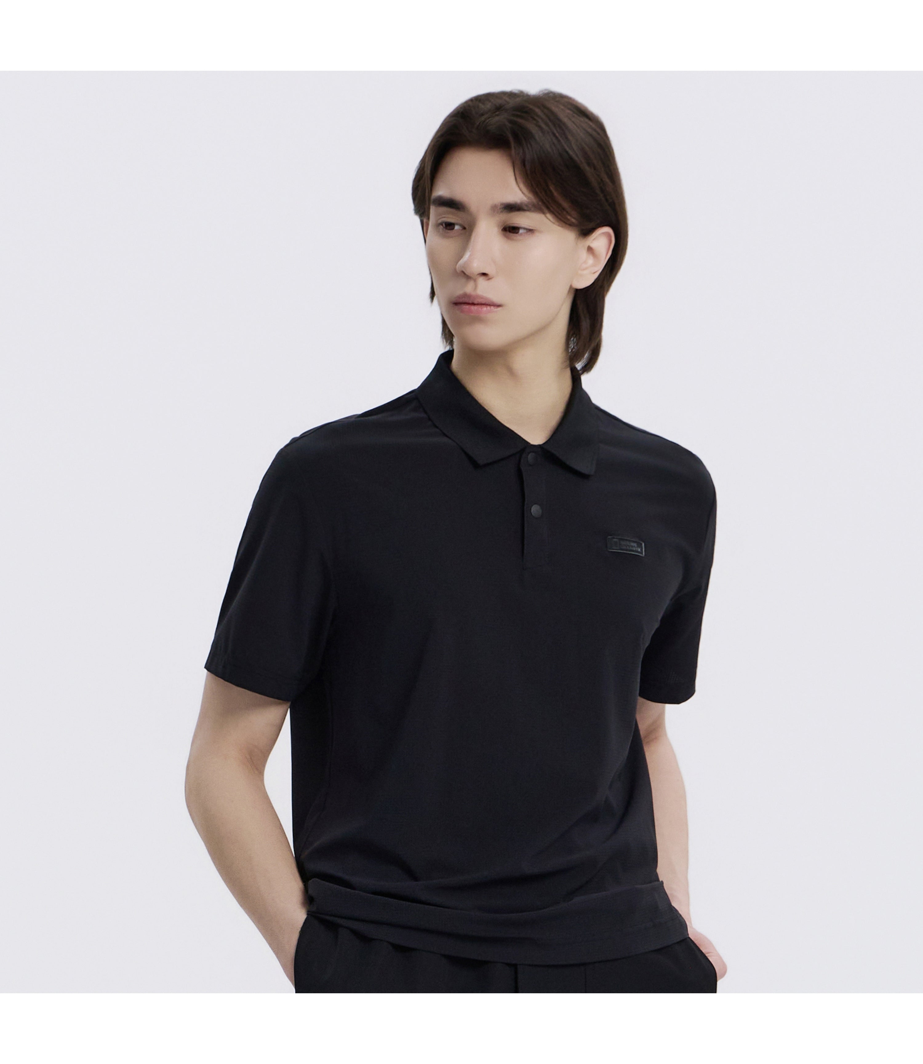 Men's Airflow Short Sleeve Polo Tee<br>BLACK