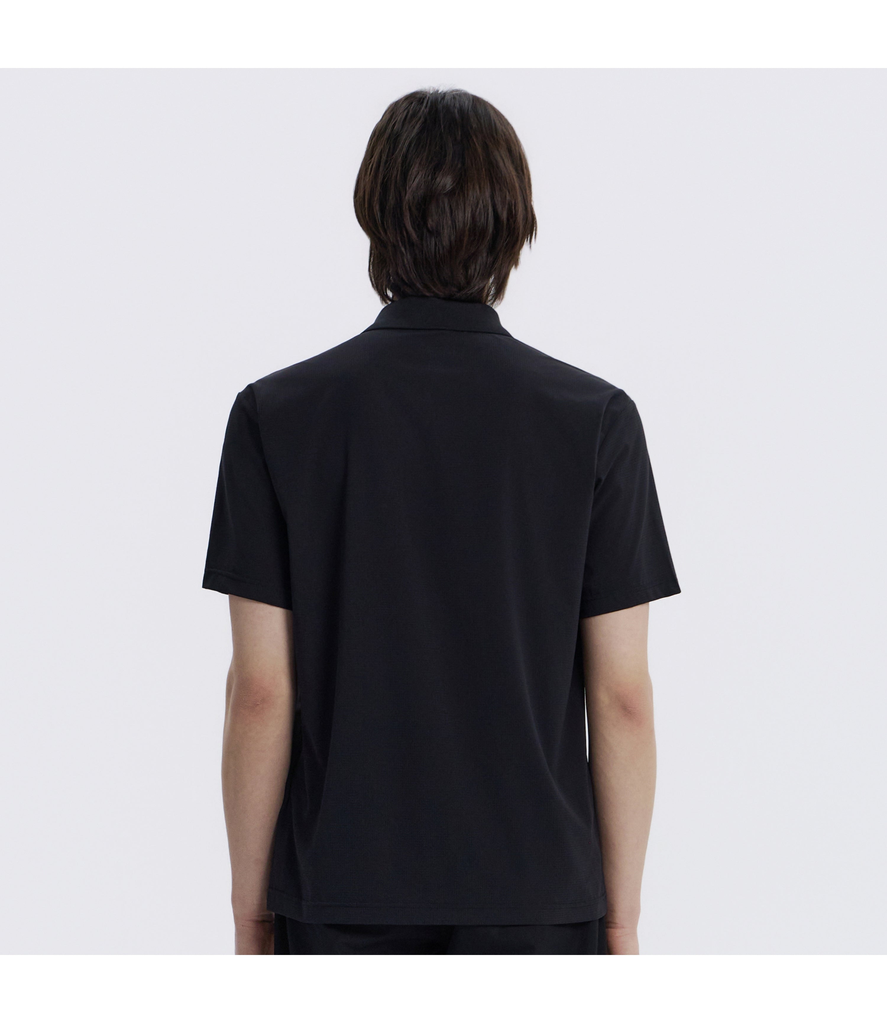 Men's Airflow Short Sleeve Polo Tee<br>BLACK