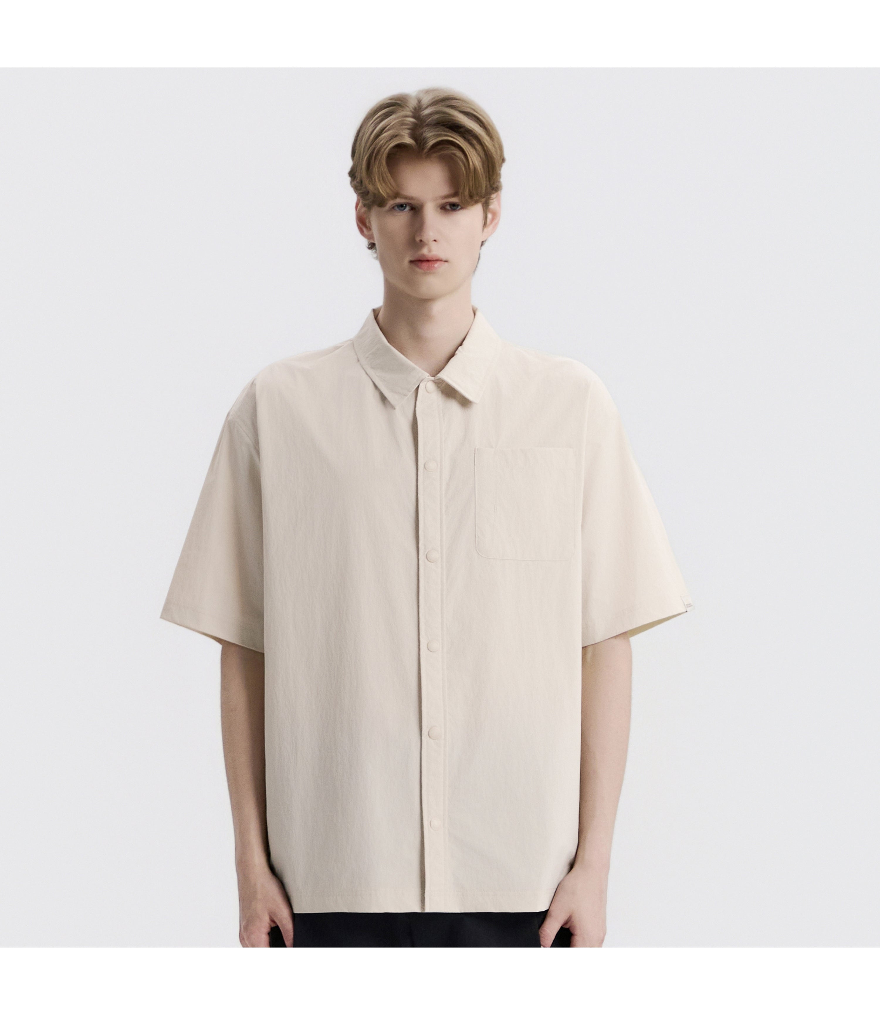 Unisex Freeze Stretch Semi-Overfit Short Sleeve Shirt<br>SILVER BIRCH