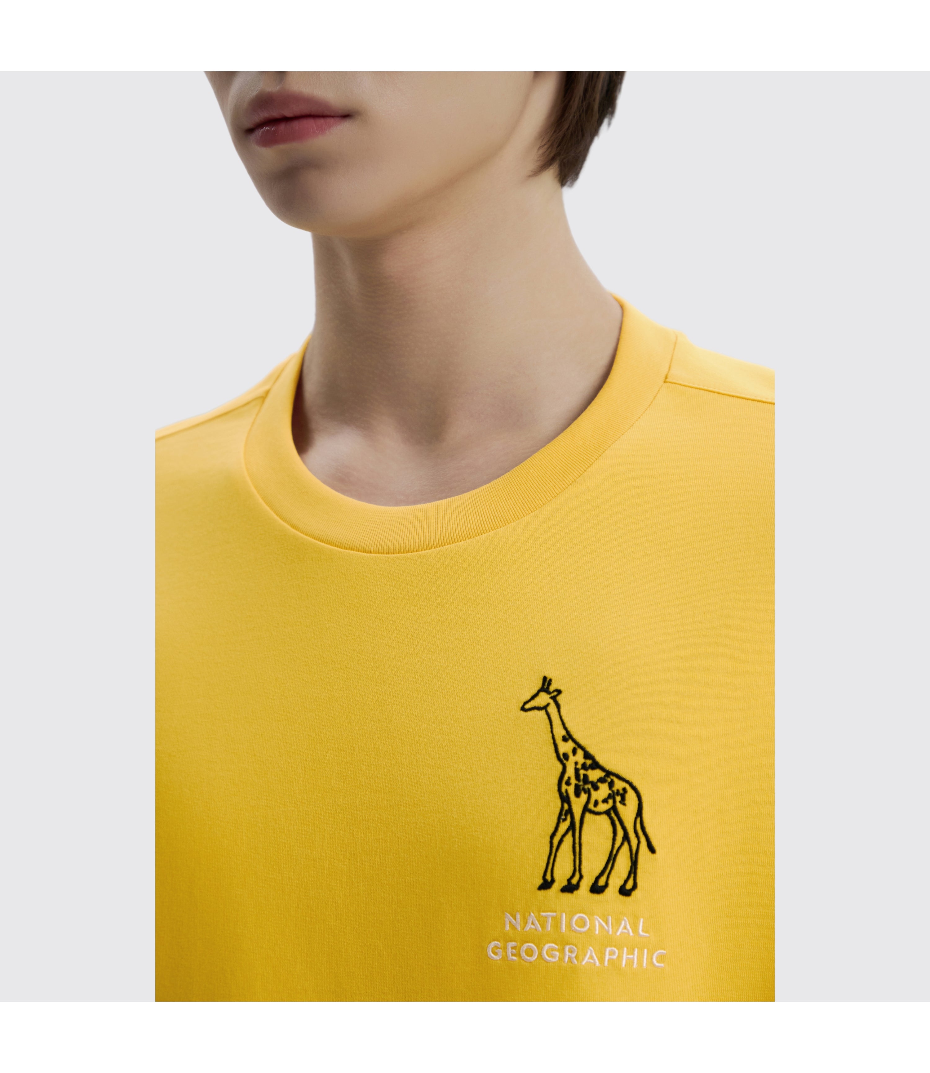 Unisex RATEL Regen Animal Silhouette Graphic Short Sleeve Tee<br>YELLOW