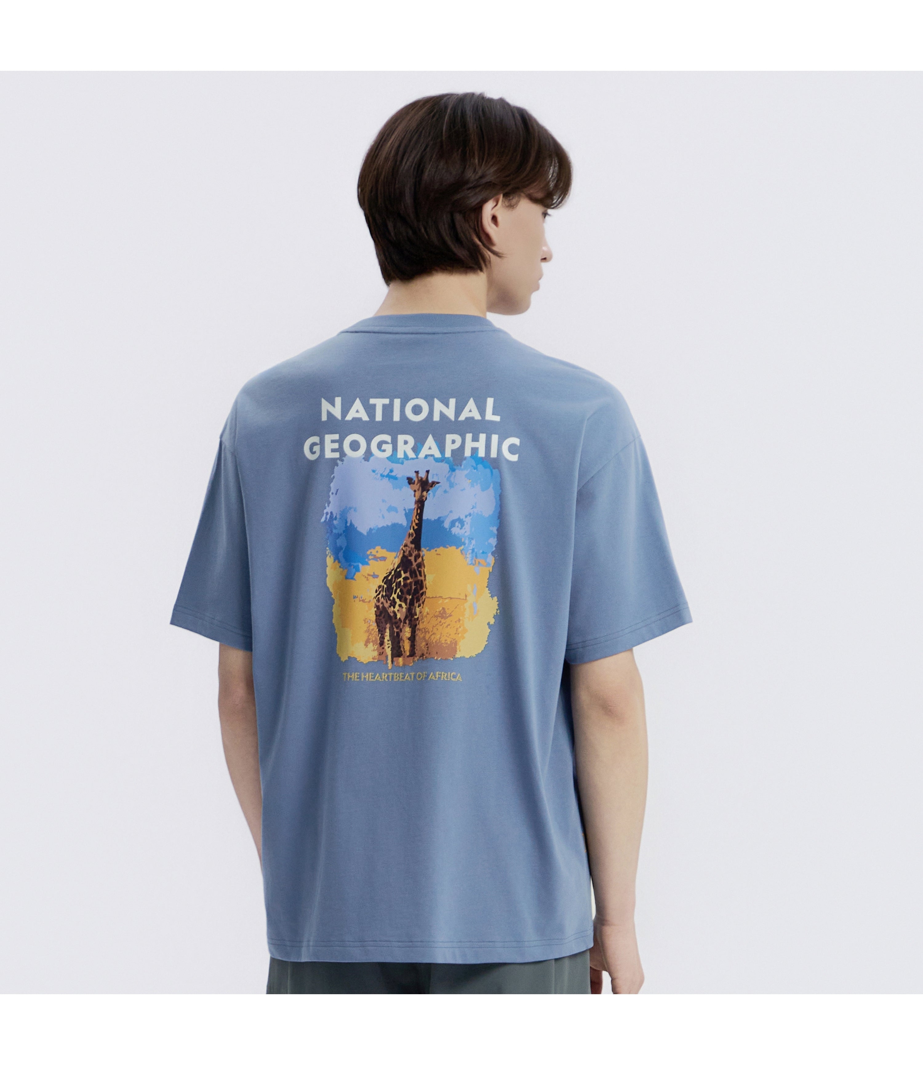 Unisex RATEL Regen Animal Big Graphic Short Sleeve Tee<br>MIDDLE BLUE