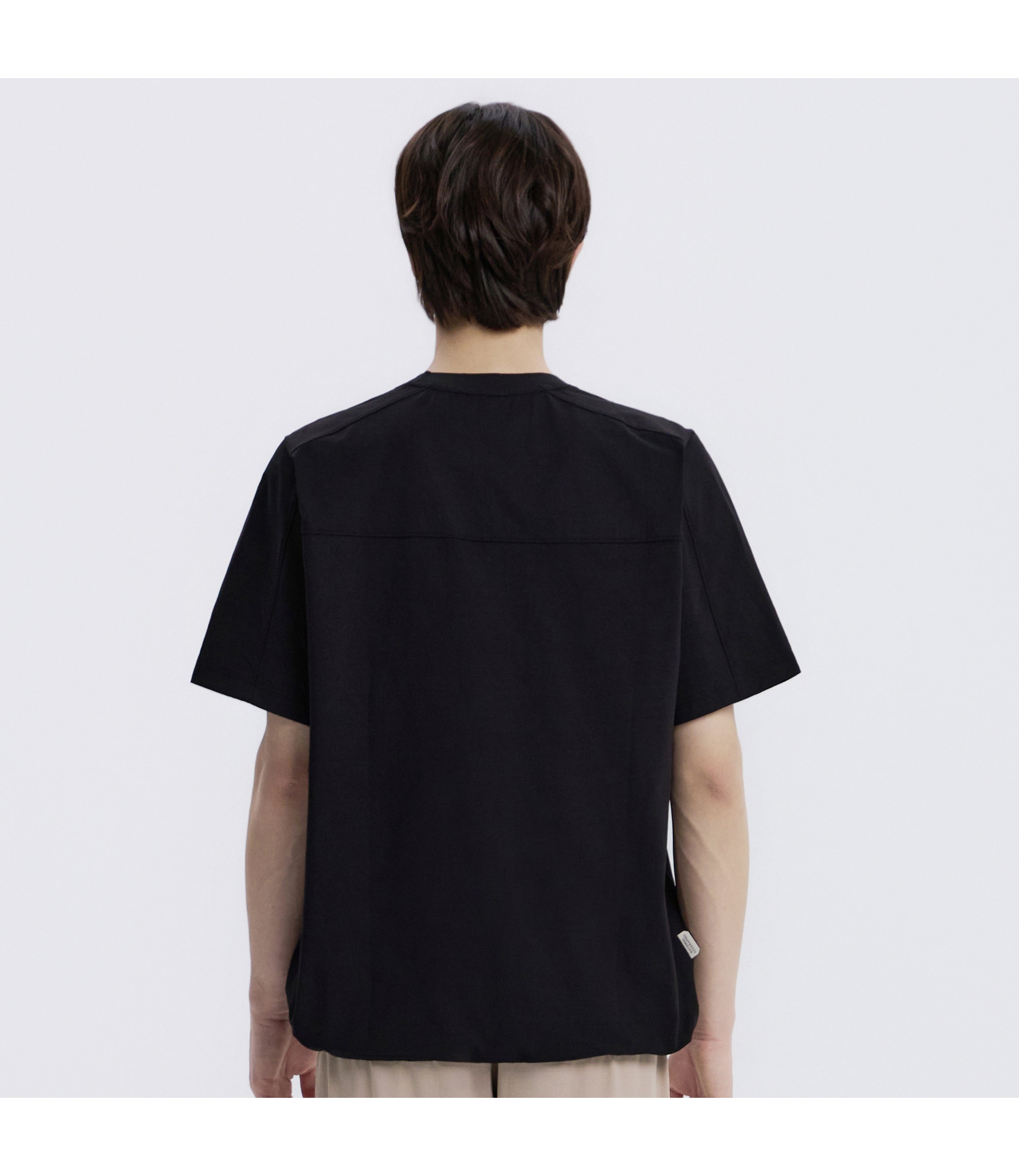 Unisex Frozen Air Semi-Overfit Short Sleeve Tee<br>BLACK