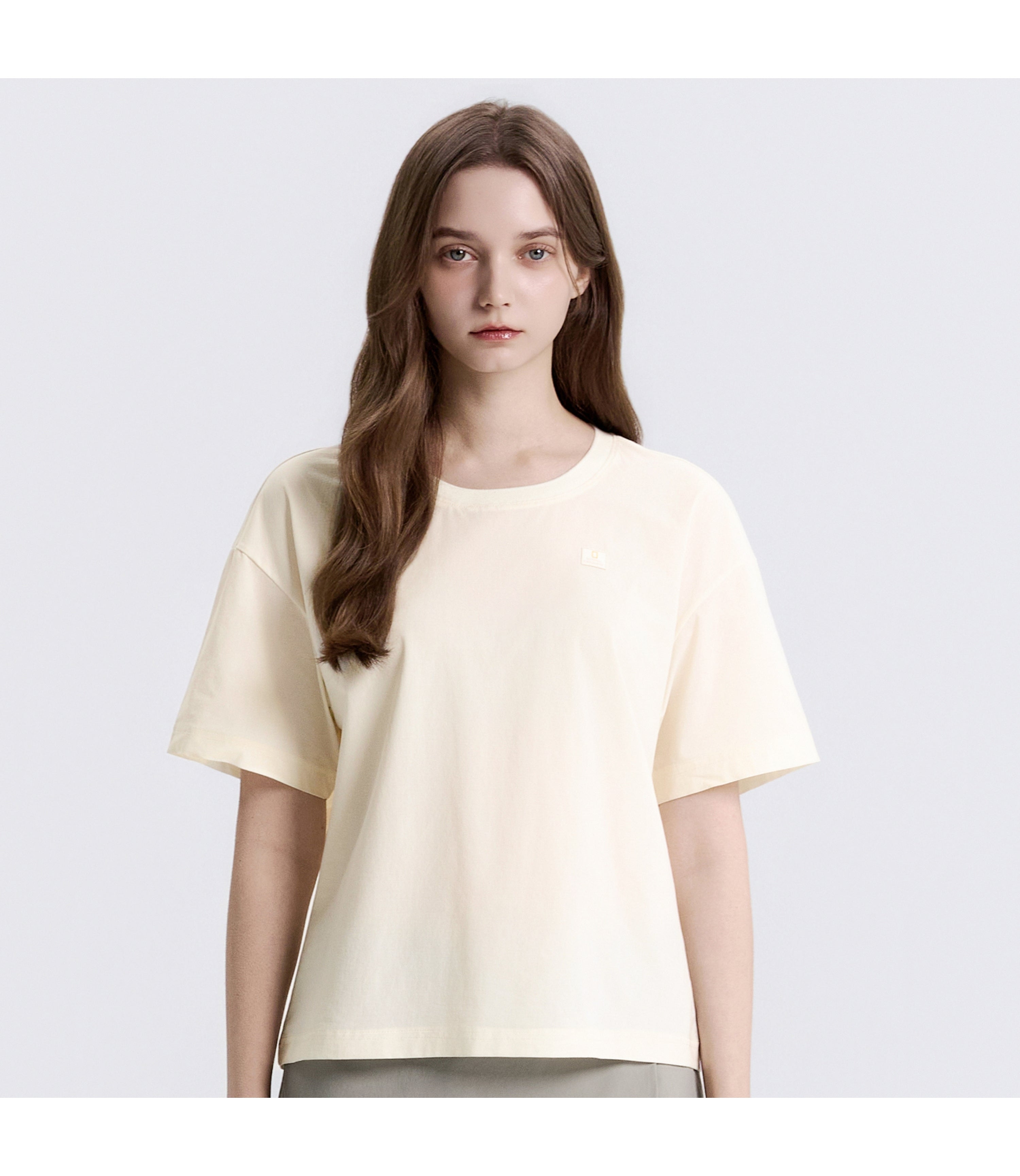 Women's Frozen Air Semi-Crop Short Sleeve Tee<br>IVORY