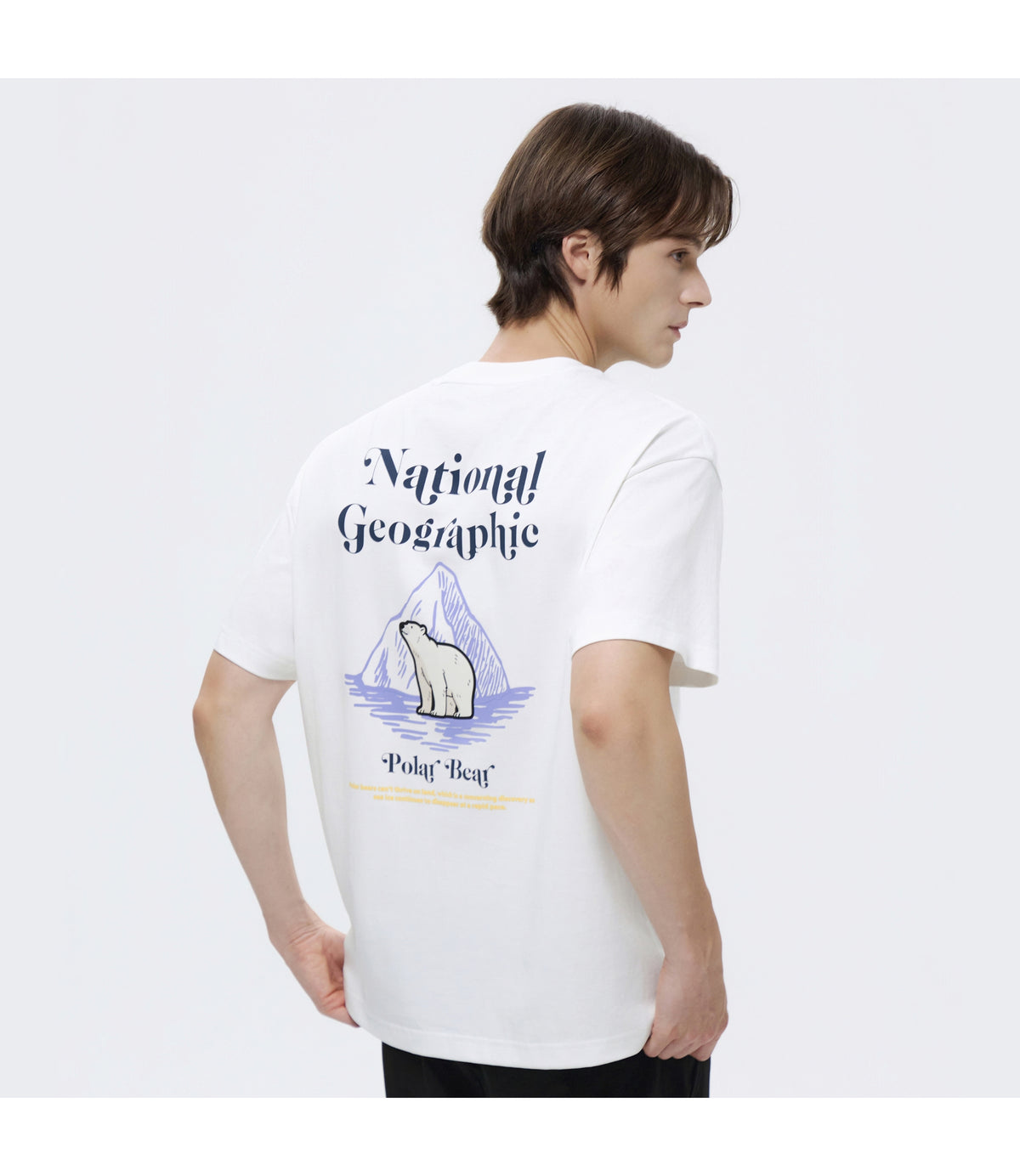 Unisex Animal Graphic Semi-Overfit Short Sleeve T-Shirt<br>O/WHITE