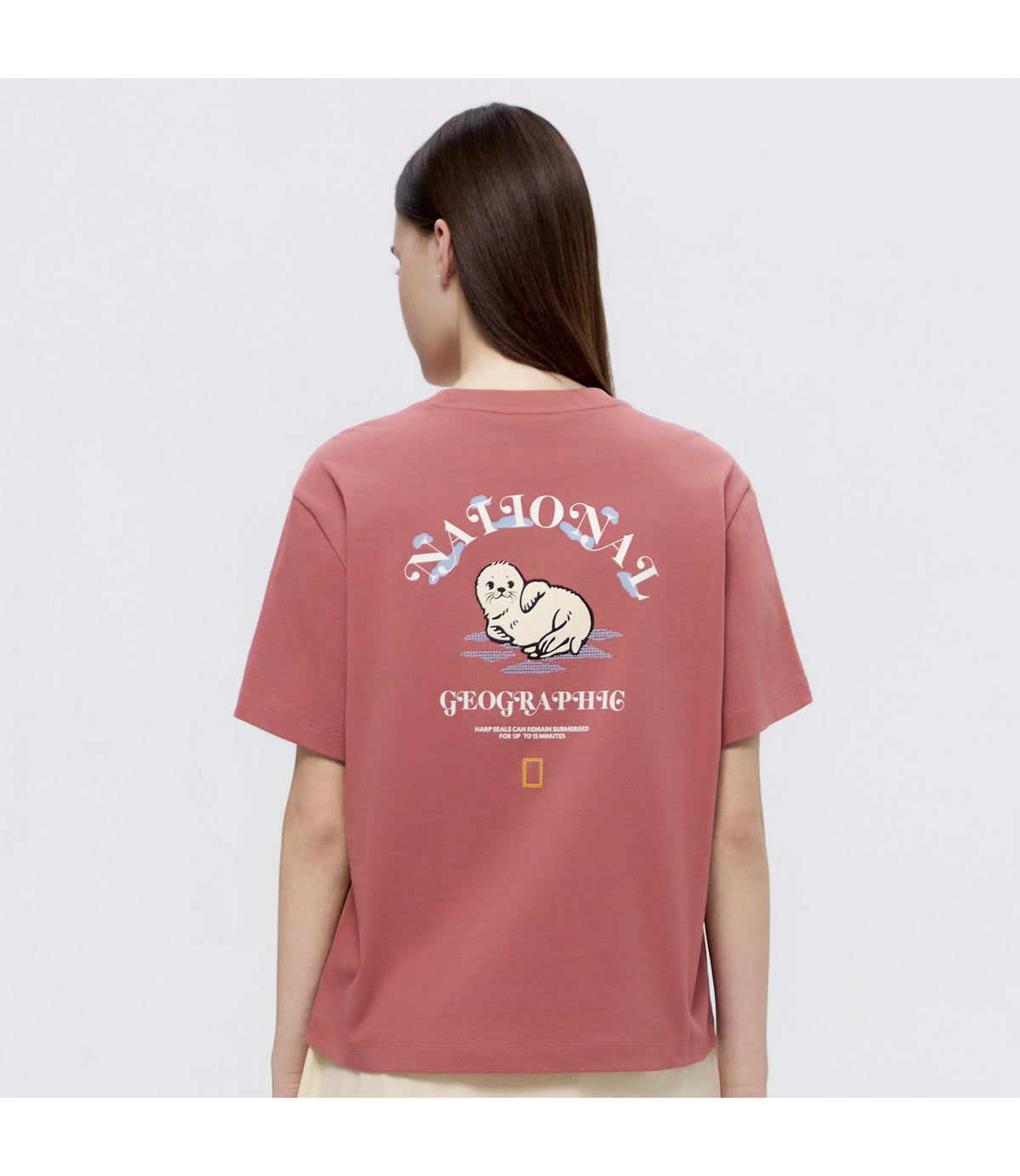 Women's Animal Graphic Point Short Sleeve T-Shirt<br>SOFT ROSE