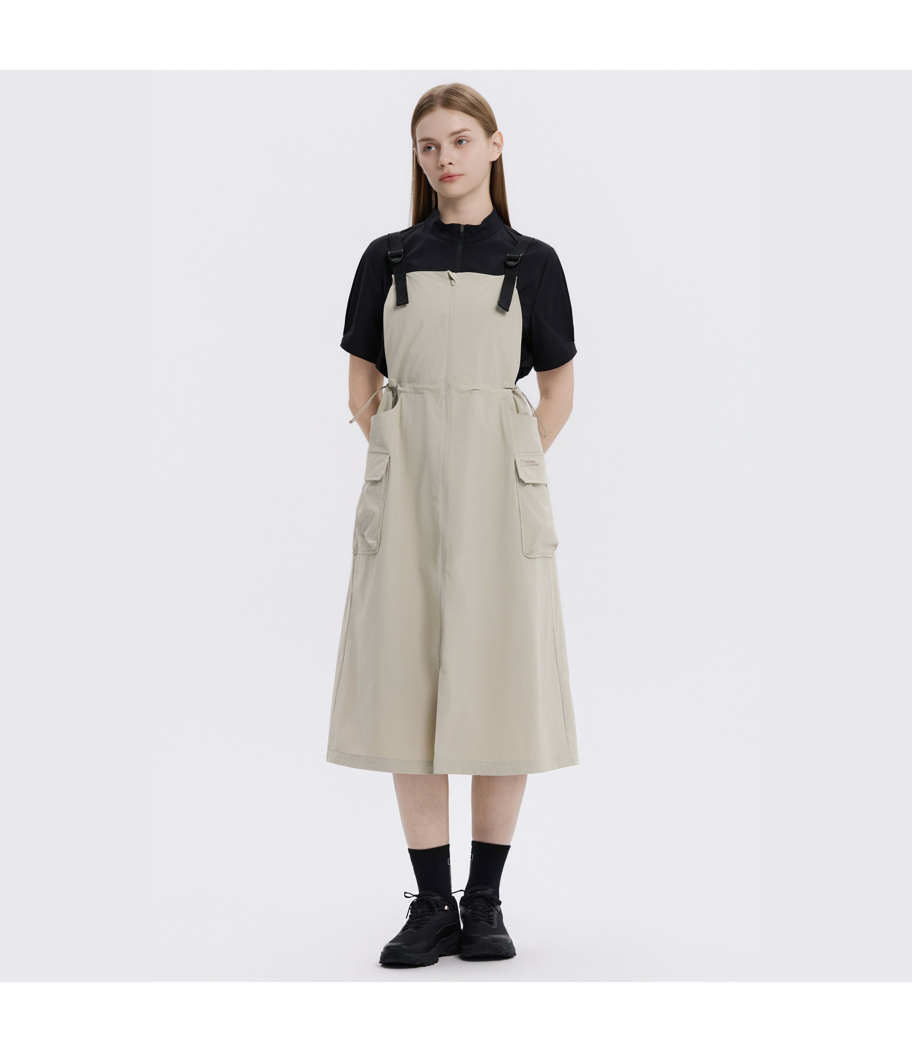 Women's CASSIA Overall Dress<br>WARM BEIGE