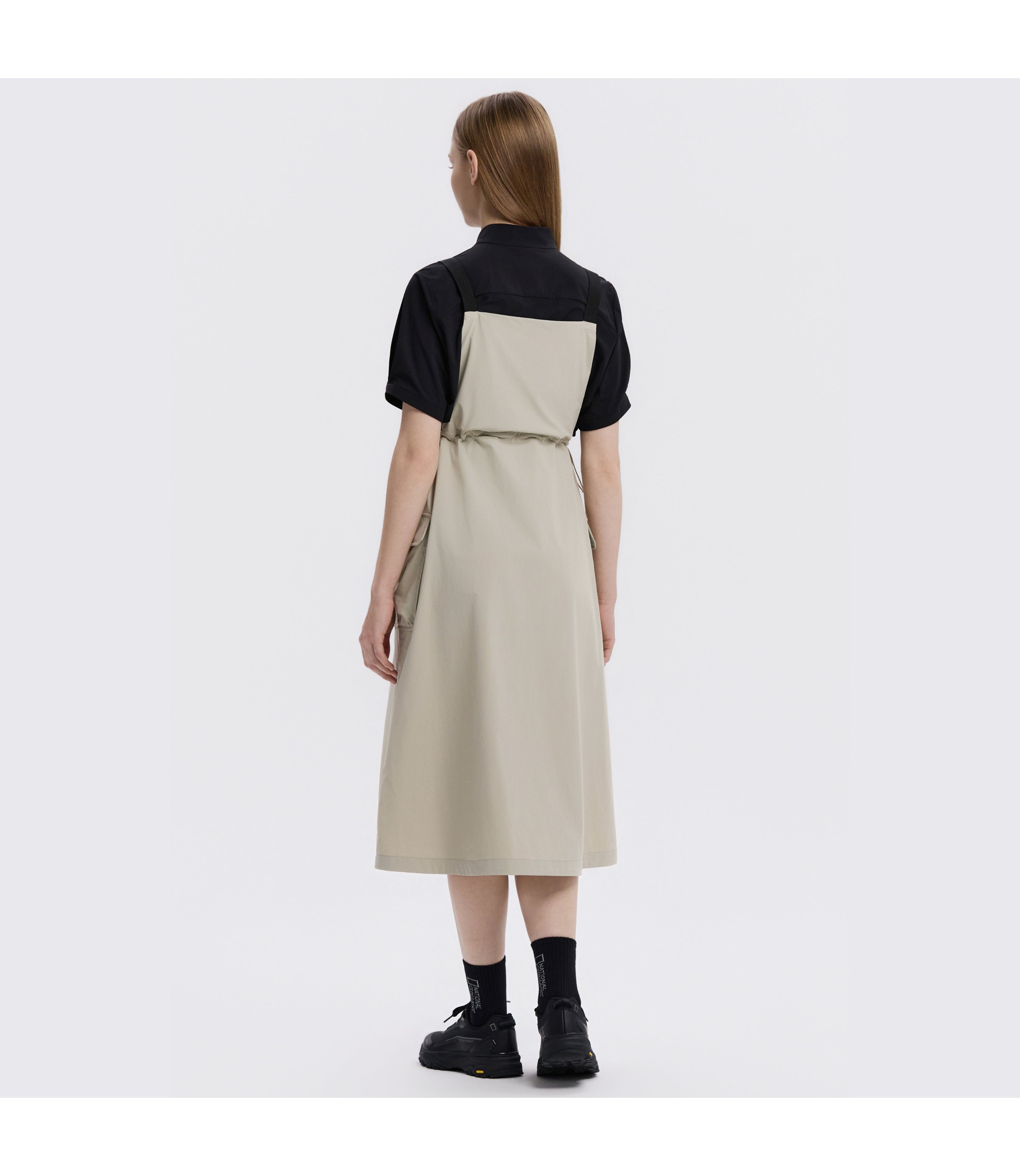 Women's CASSIA Overall Dress<br>WARM BEIGE