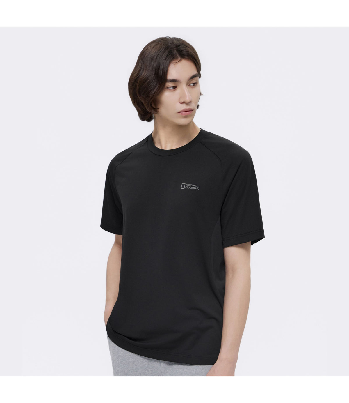 Unisex NATURE Delta Peak Color-Block Basic-Fit Short Sleeve Tee<br>BLACK