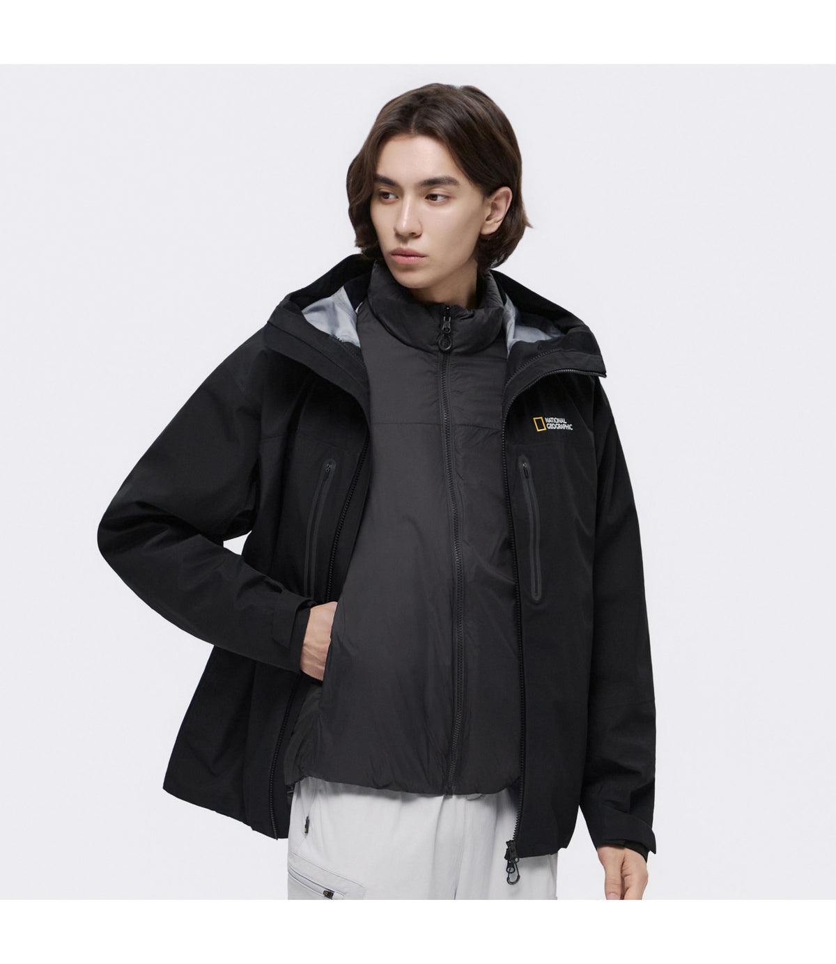 Men's Taklamakan 3In1 Goose Down Wateproof Jacket<br>BLACK