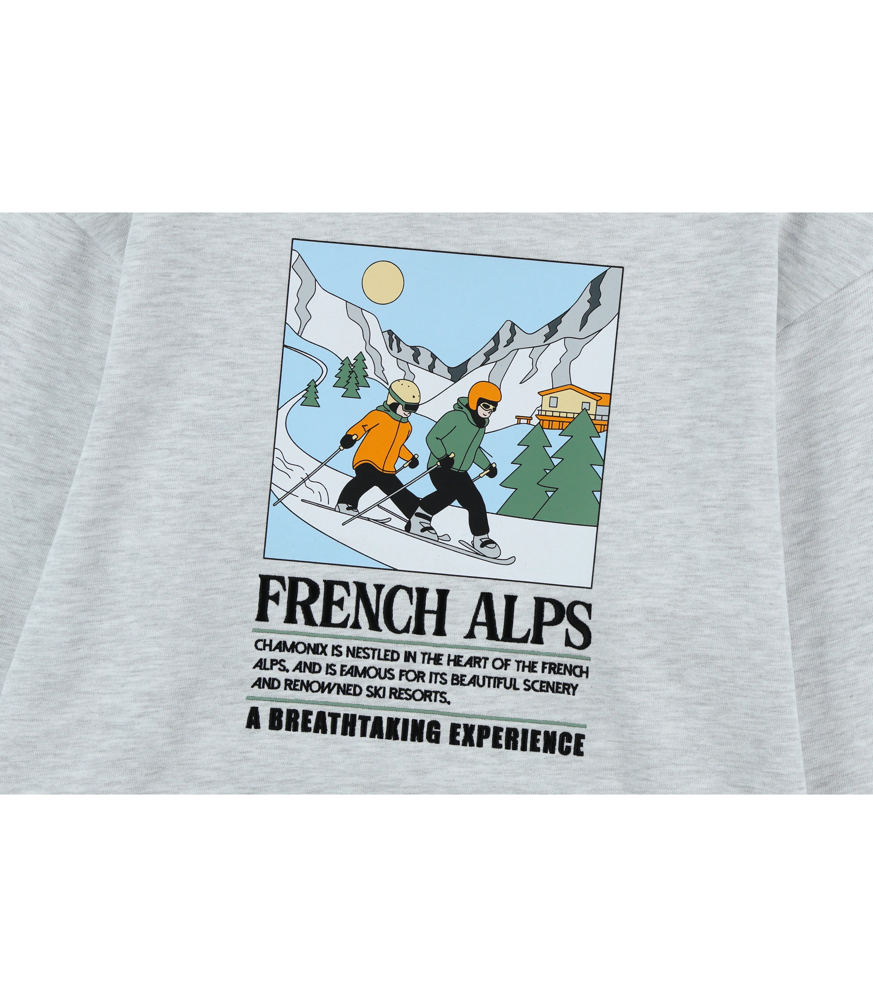 Kid's Seasonal Back Graphic Hoodie (Brushed)<br>WHITE MELANGE