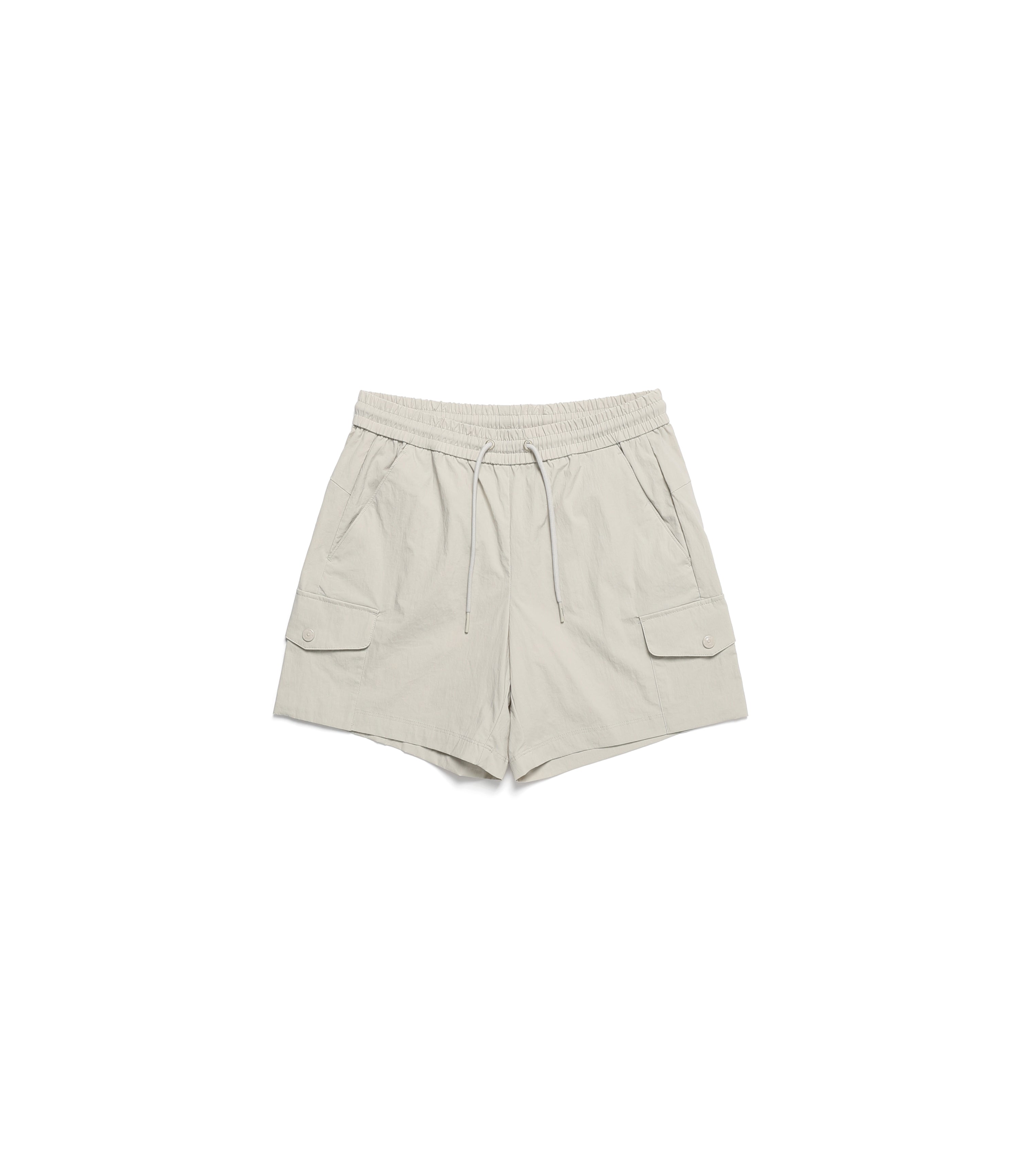 Women’s CYGNUS Woven Stretch Cargo Pocket Short Pants<br>MOURNING BEIGE