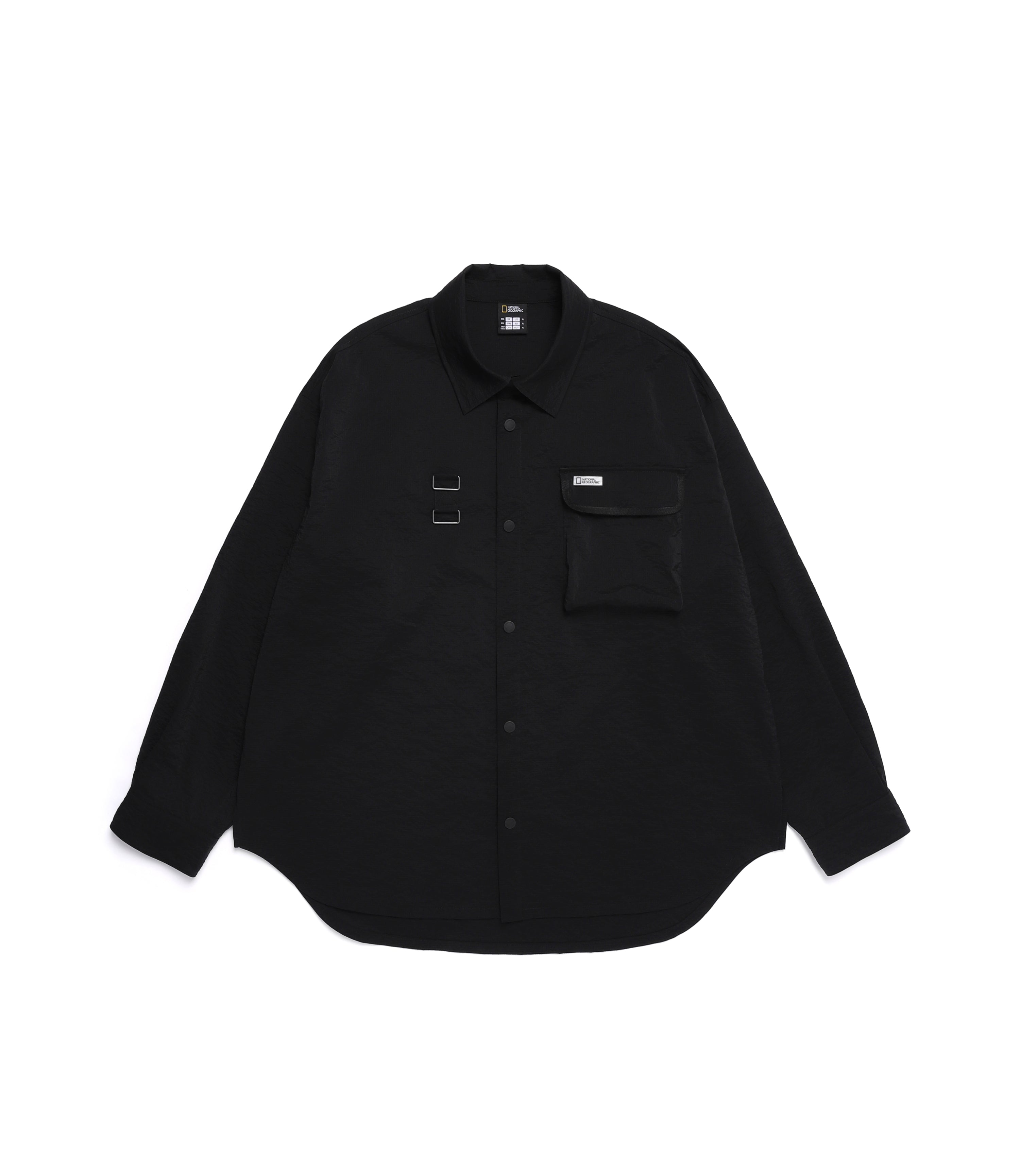 Men's NRN Utility Nylon Long Sleeve Shirket<br>CARBON BLACK
