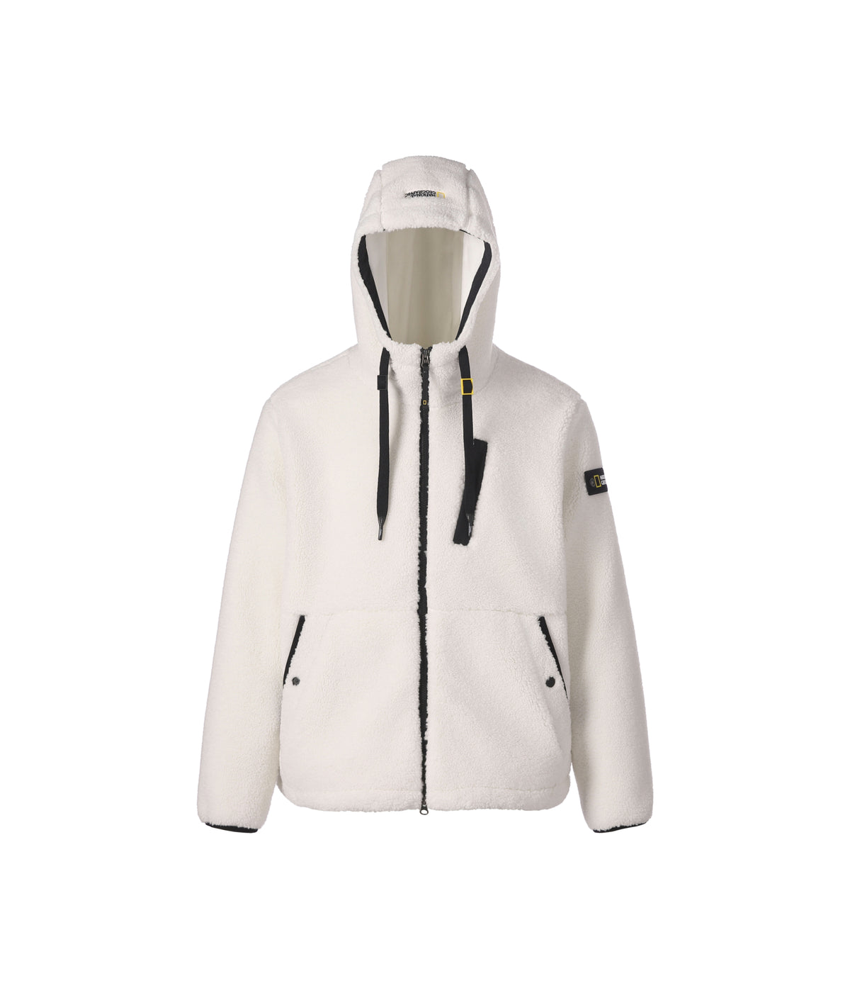 Unisex Costoni Hooded Fleece Jacket<br>O/WHITE