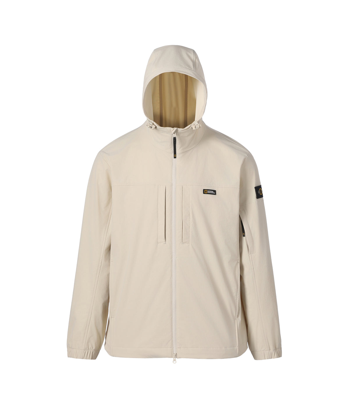 Unisex ARCHELON Woven Stretch Semi-Overfit Hooded Full Zip-Up<br>SILVER BIRCH