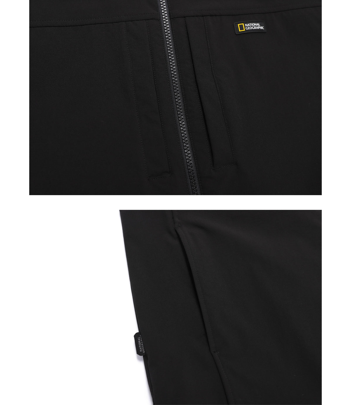 Unisex ARCHELON Woven Stretch Semi-Overfit Hooded Full Zip-Up<br>BLACK