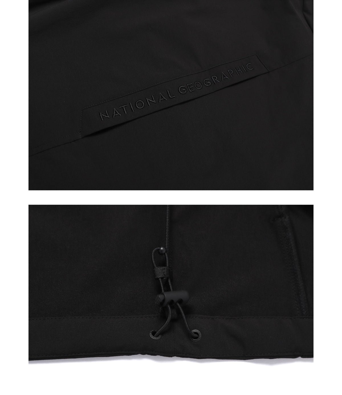 Unisex ARCHELON Woven Stretch Semi-Overfit Hooded Full Zip-Up<br>BLACK