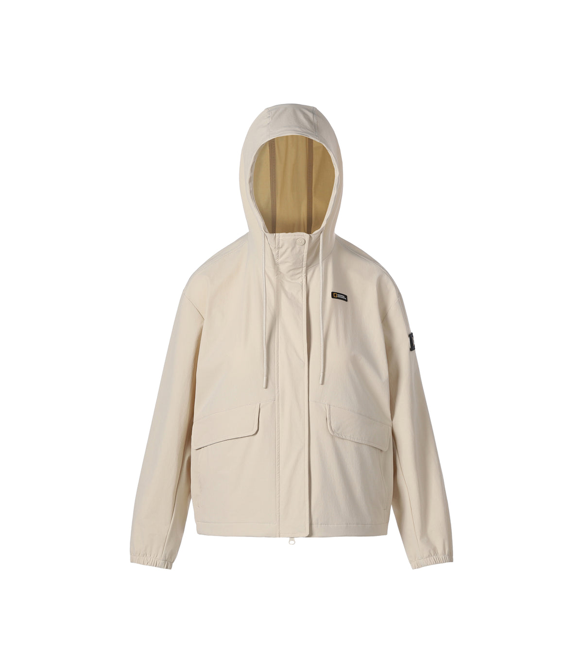 Women's ARCHELON Woven Stretch Hooded Full Zip-Up<br>SILVER BIRCH