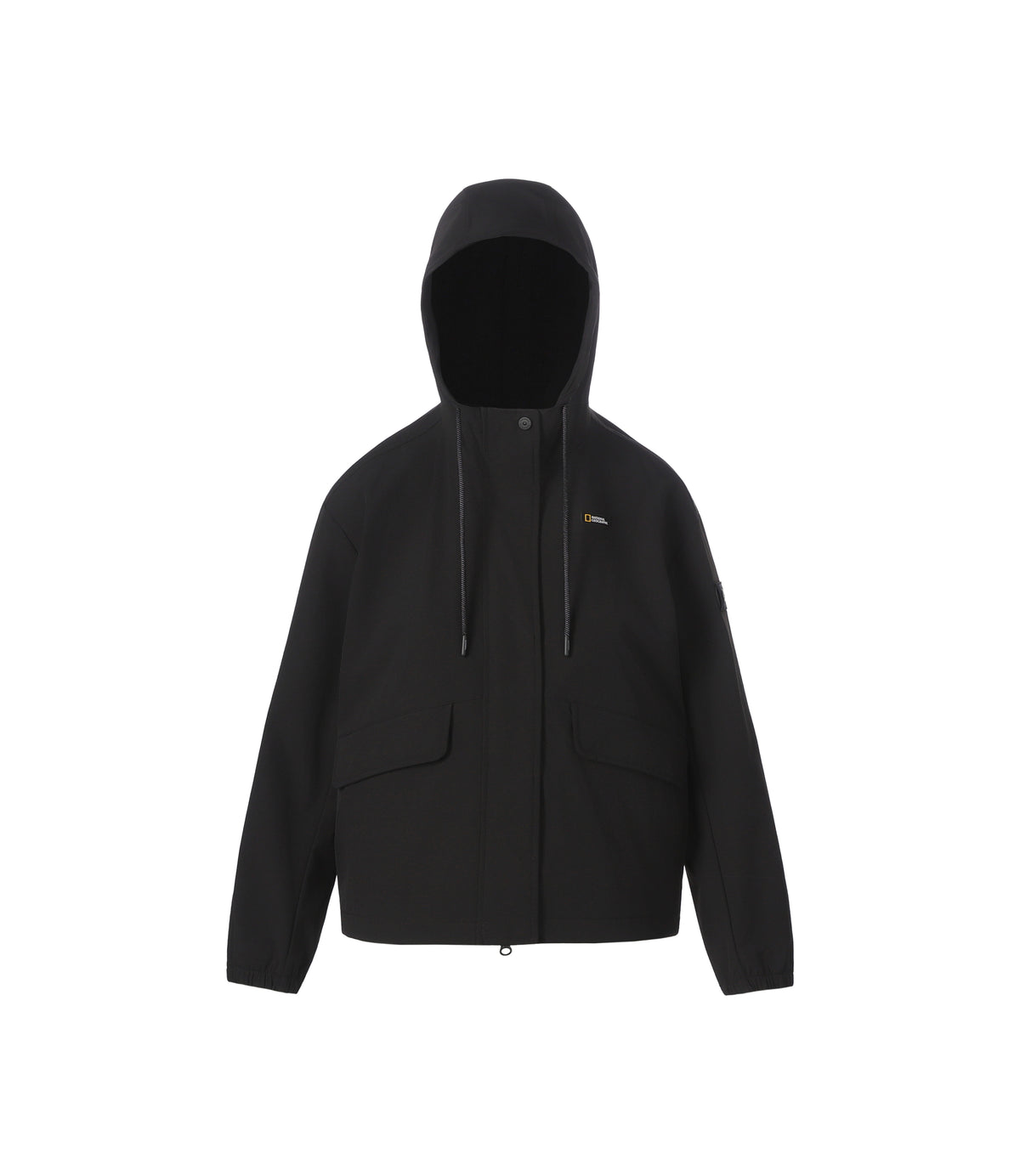 Women's ARCHELON Woven Stretch Hooded Full Zip-Up<br>BLACK