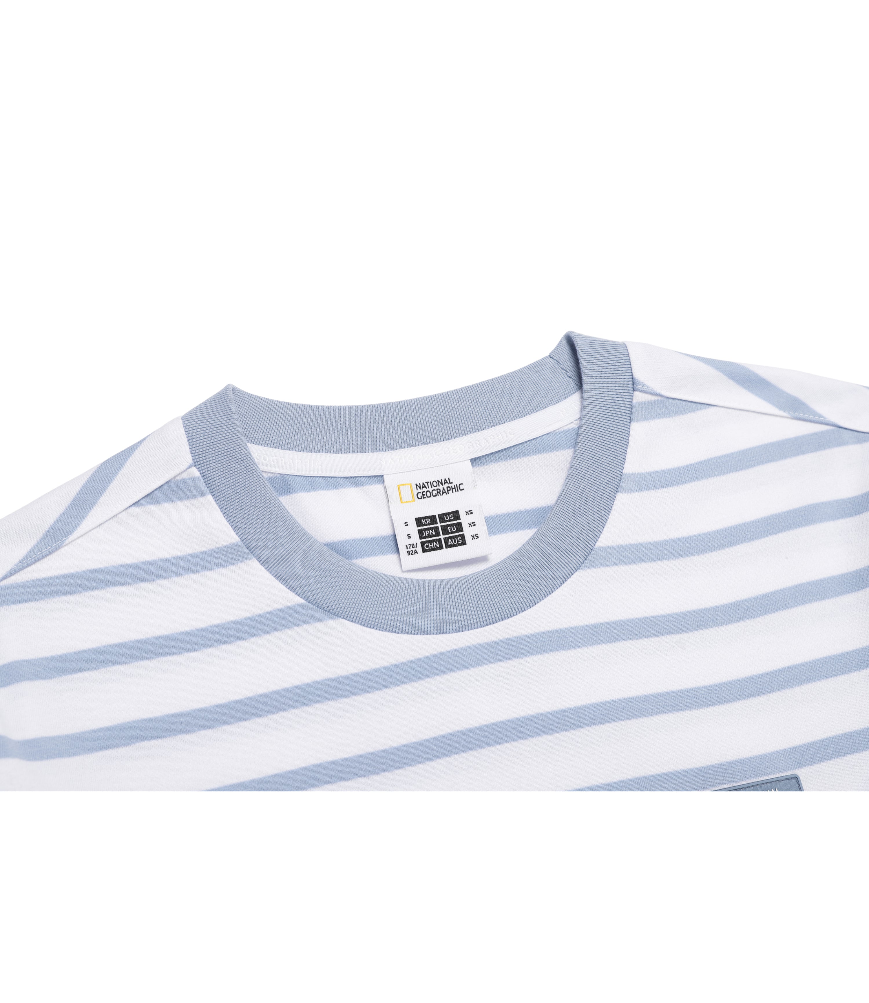 Unisex Stripe Long Sleeve Tee<br>G/BLUE