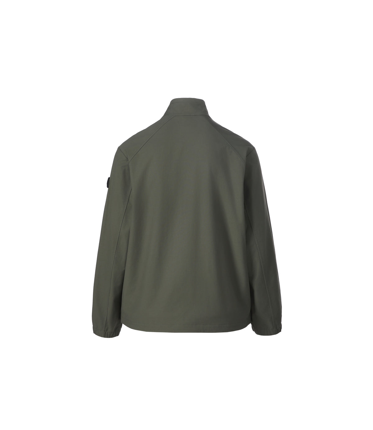 Unisex Cotton-Touch Woven Stretch Semi-Overfit Stand-Neck Jacket<br>OLIVE GREEN