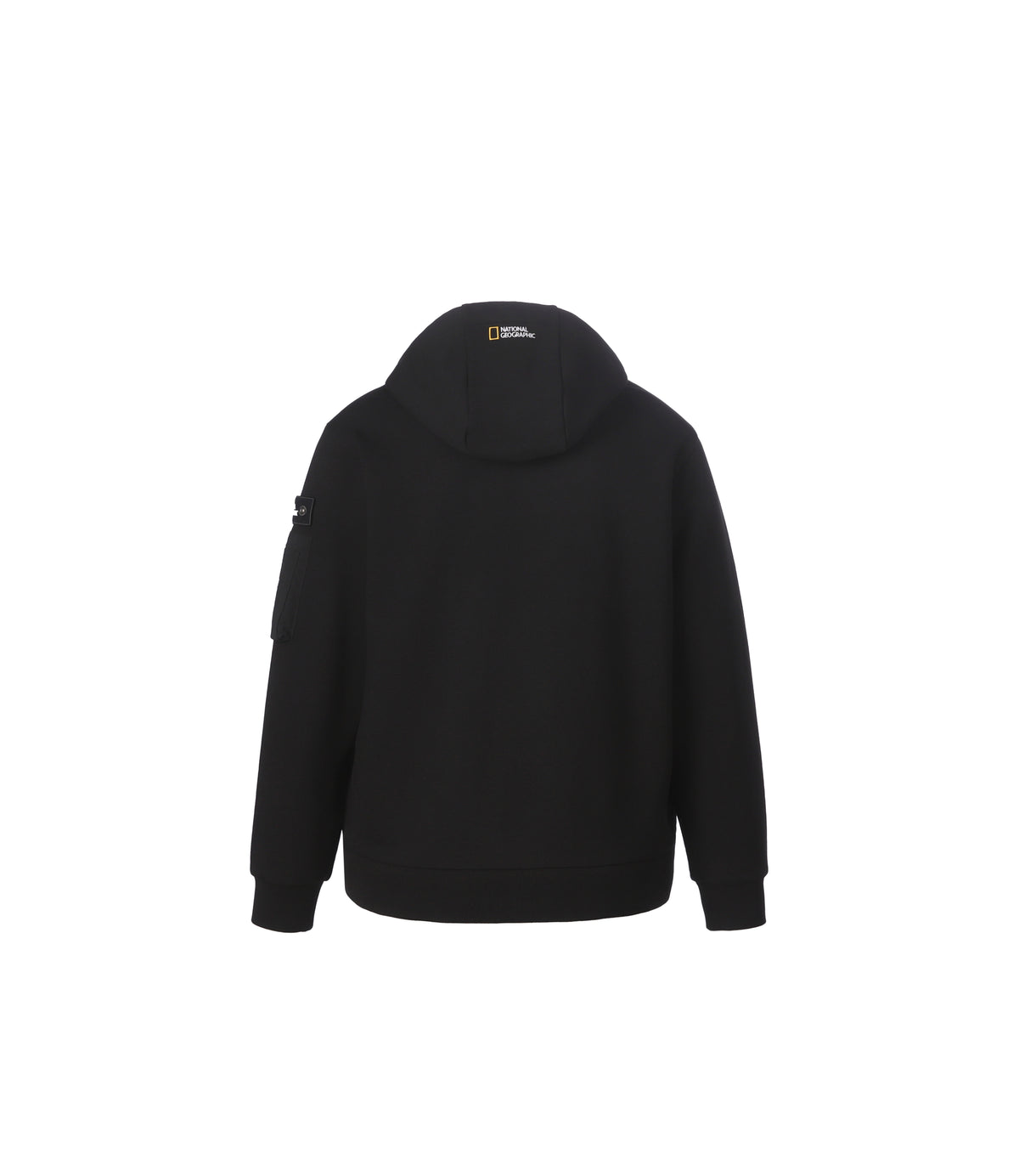 Unisex Soulion Sleeve Pocket Basic-Fit Hooded Full Zip-Up<br>BLACK
