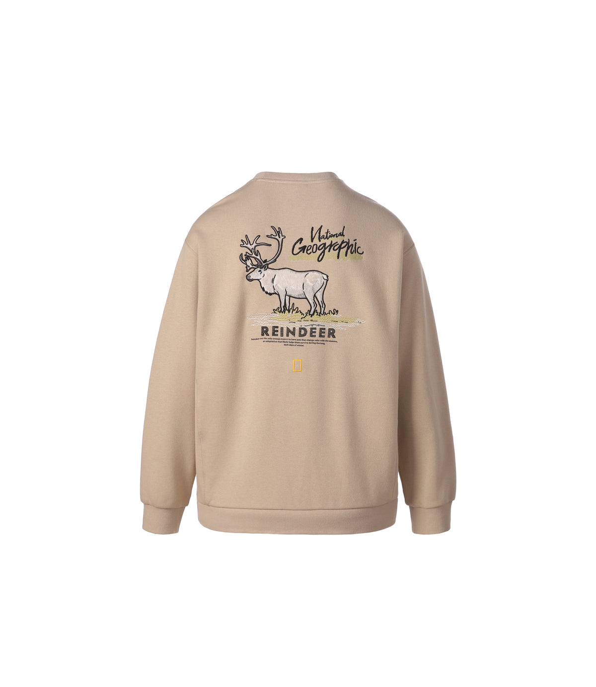 Unisex Animal Graphic Semi-Overfit Sweatshirt<br>MOURNING BEIGE