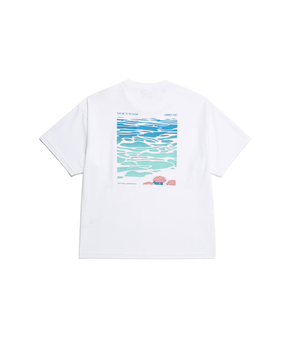 Mens Semi-Over Fit Short Sleeve Rash Guard WHITE | National Geographic MY