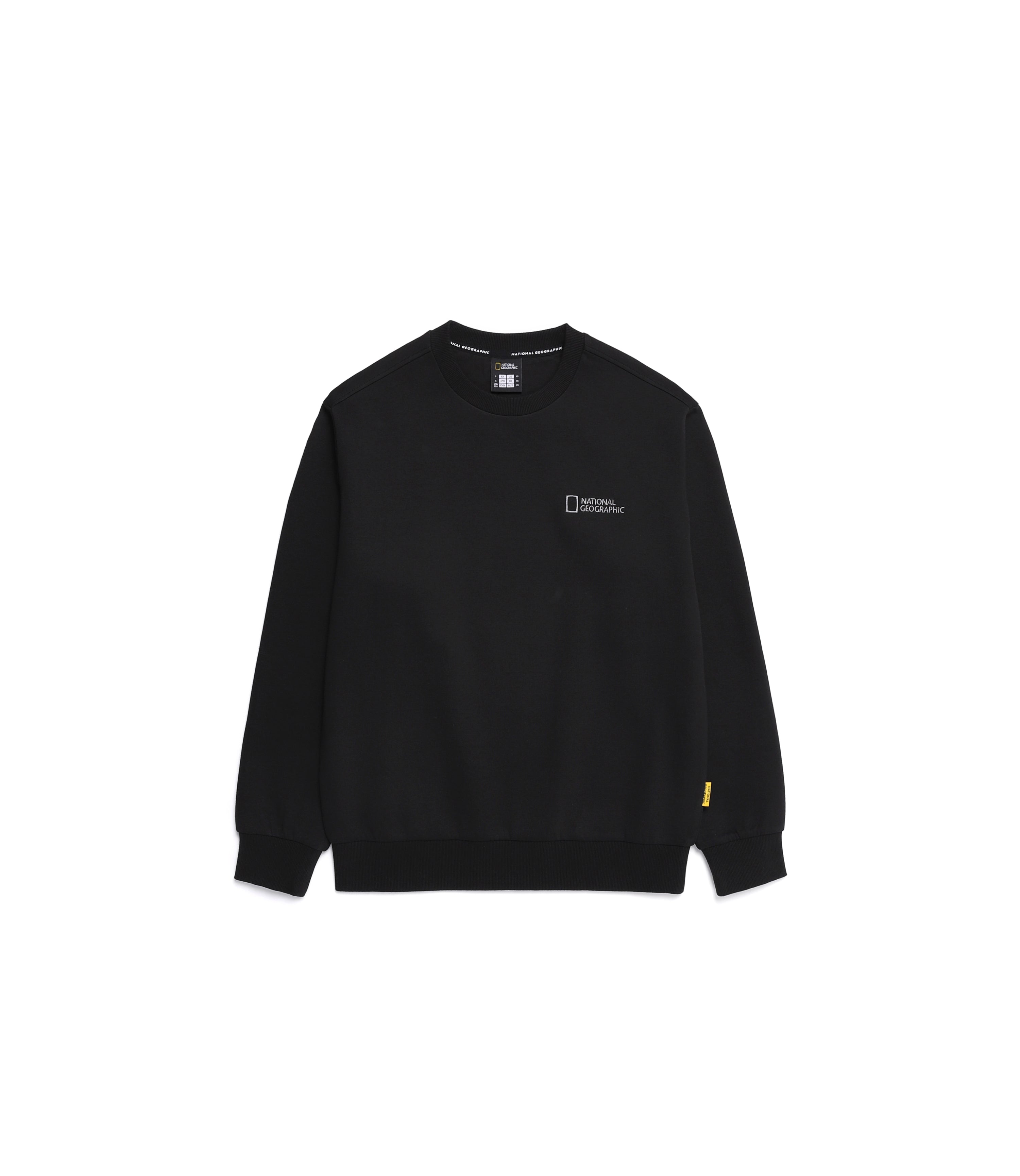 Unisex FOLHAS Small Logo Basic Fit Sweatshirt<br>CARBON BLACK