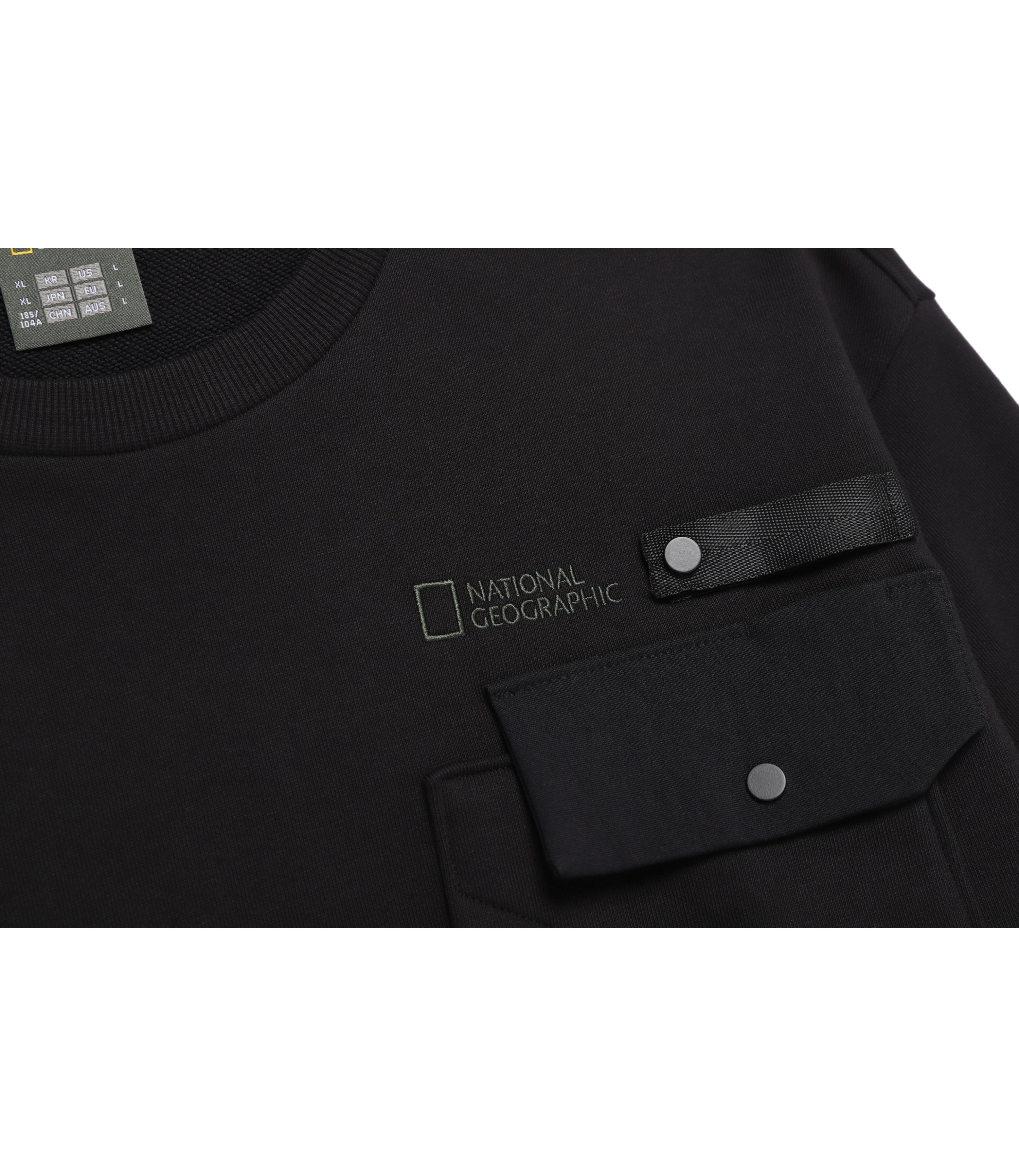 Men's NRN Hybrid Semi-Oversized Pocket Sweatshirt<br>BLACK