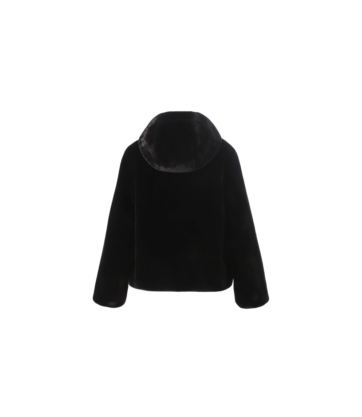 Women's Dipper Hooded Faux-Fur Jacket<br>BLACK