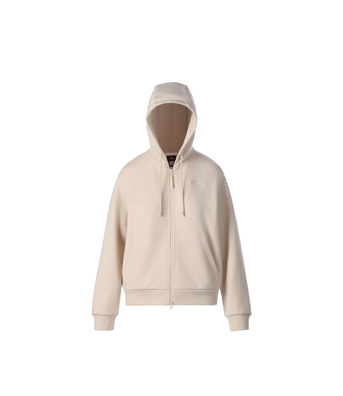 Women's Denim-Like Full Zip-Up Hoodie<br>SILVER BIRCH