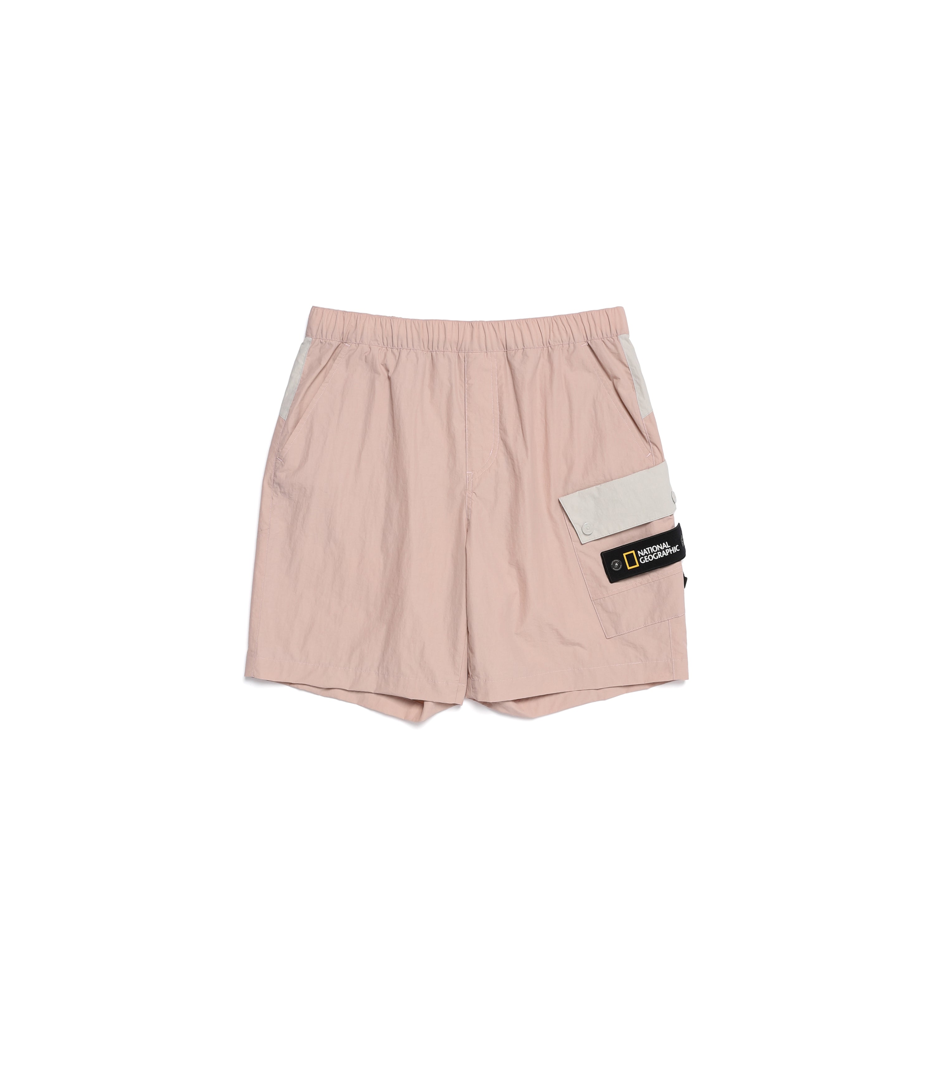 Unisex Woven Anorak Pocket Short Pants<br>SILVER PINK