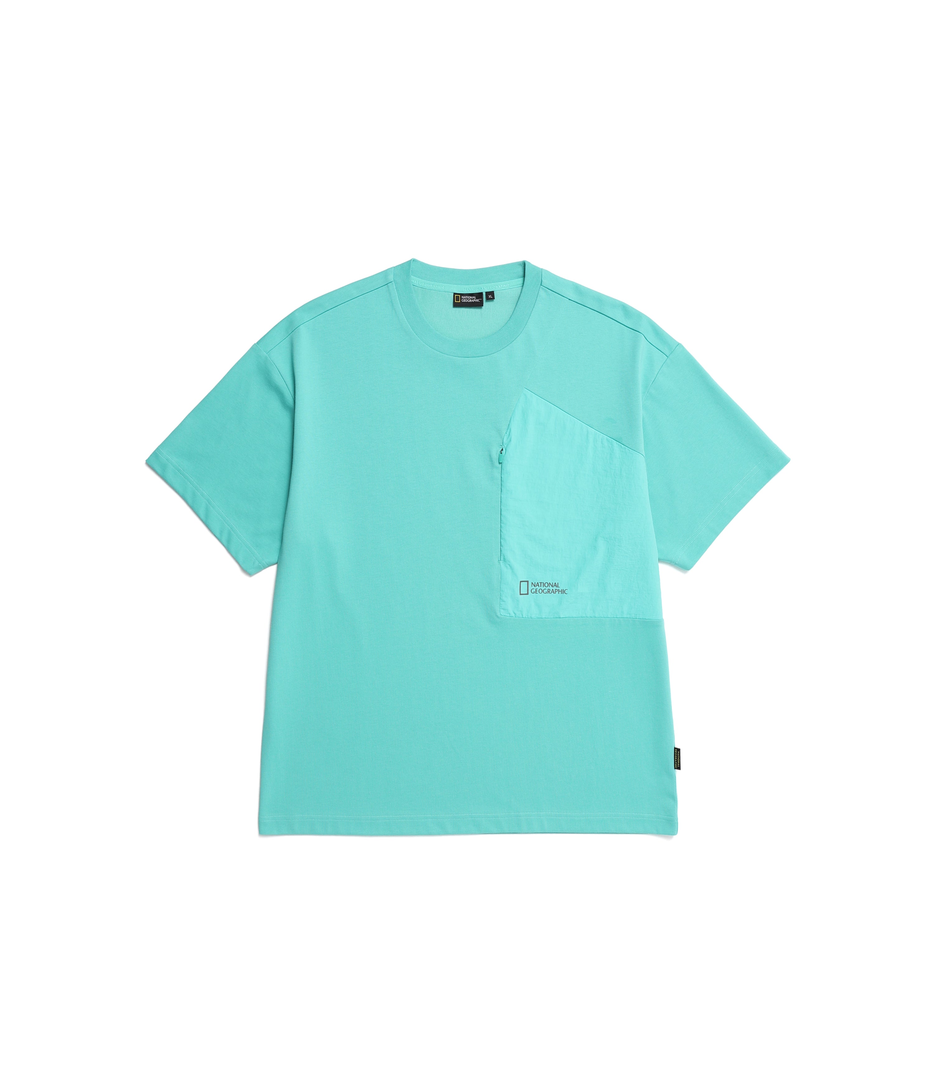 Men's KAKUTU Pocket Woven Color Block Short Sleeve Tee<br>PARIS GREEN