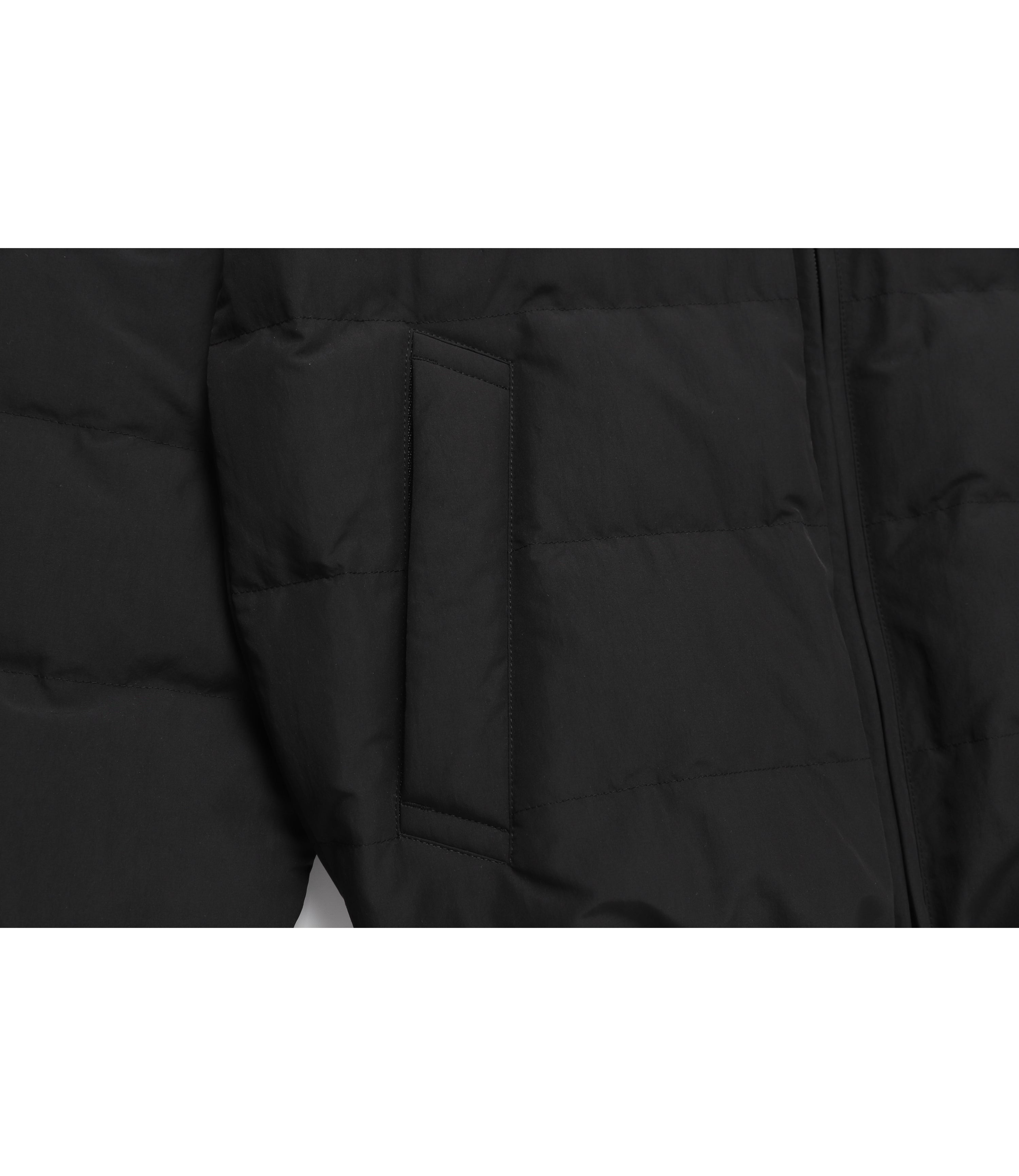 Unisex Heron U-Neck Light Goose Down Jacket<br>CARBON BLACK