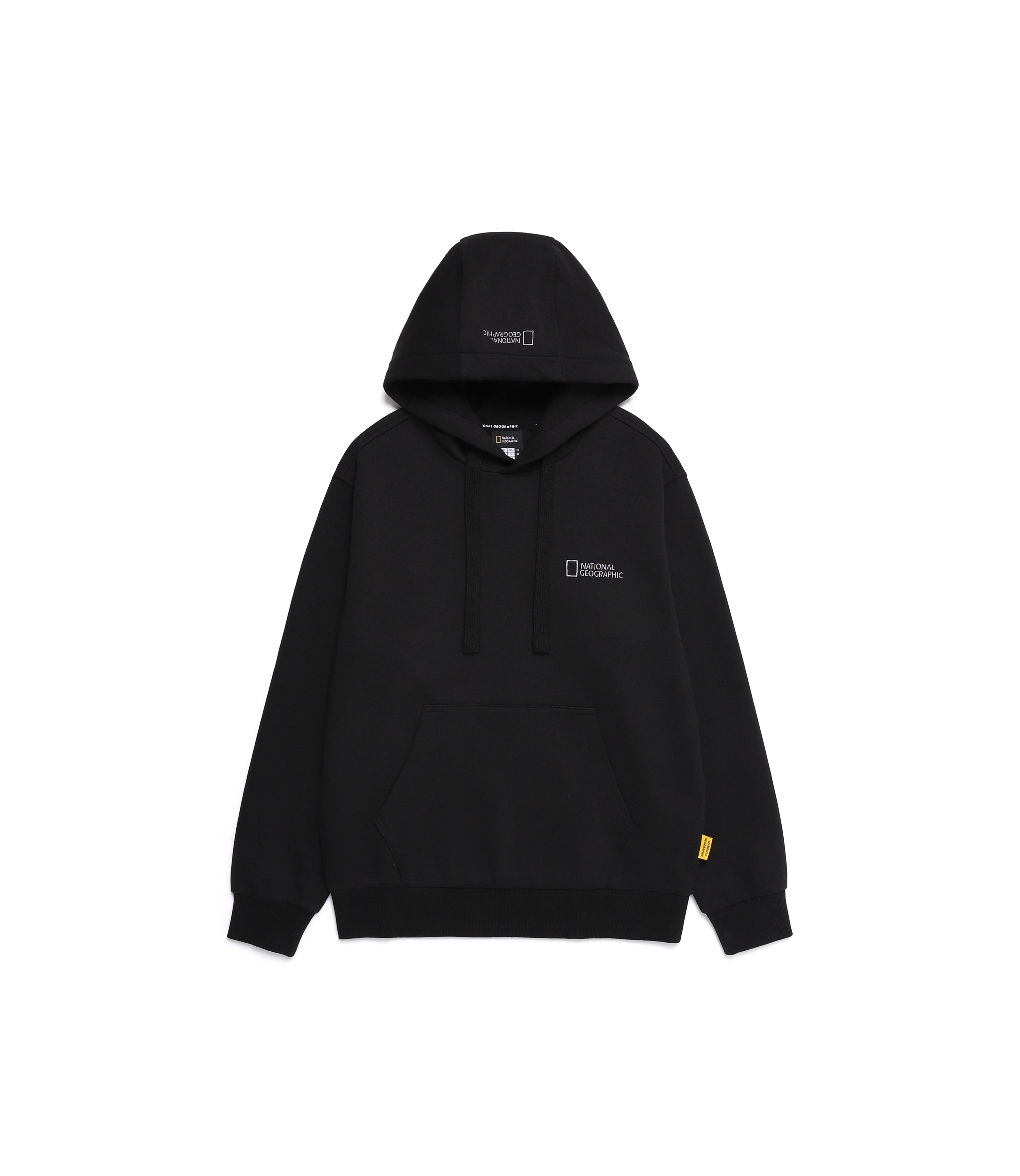 Unisex FOLHAS Small Logo Basic Fit Hoody<br>CARBON BLACK