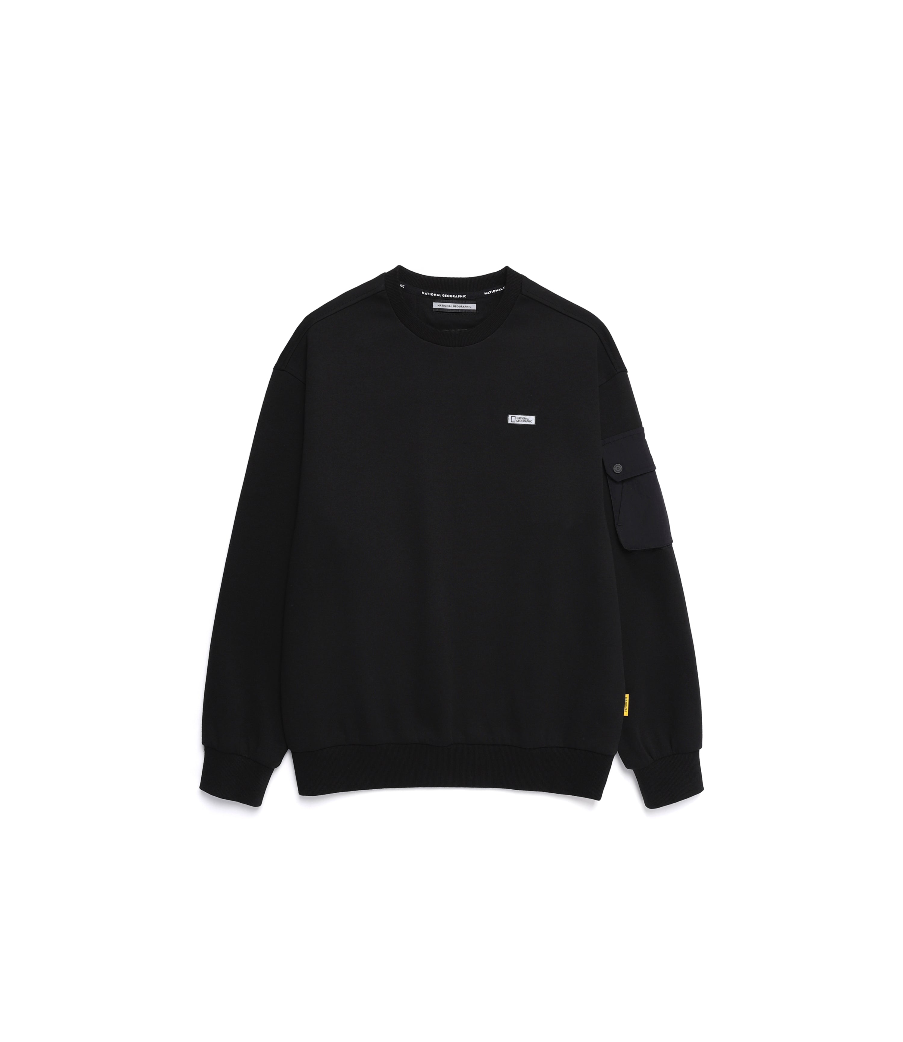 Unisex NRN Sleeve Pocket Semi-Over Fit Sweatshirt<br>CARBON BLACK