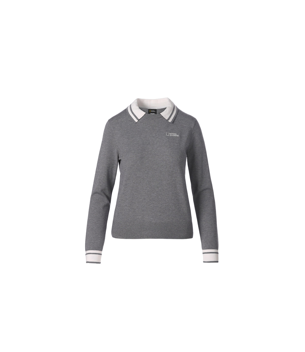 Women's Wool Blend Collared Knit<br>IRON GREY