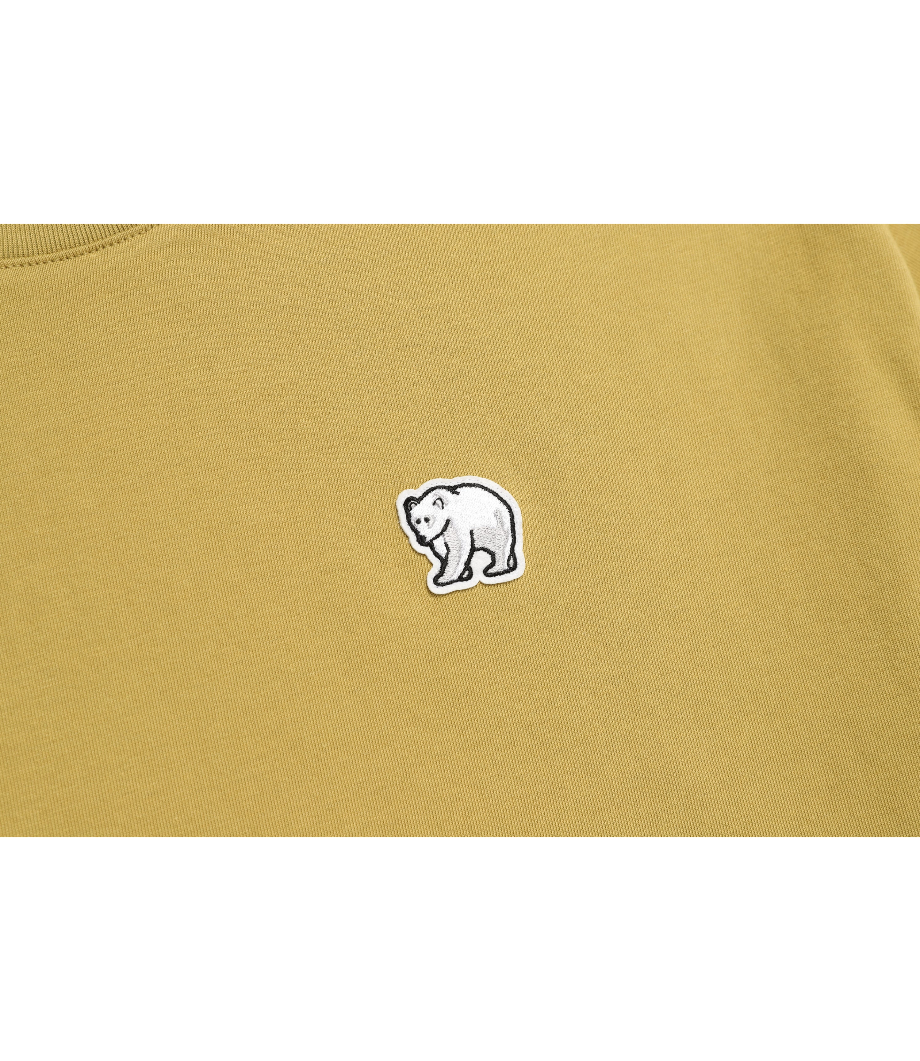 Unisex NEODY Semi-Over Fit Bear Wappen Tee<br>GREEN OLIVE