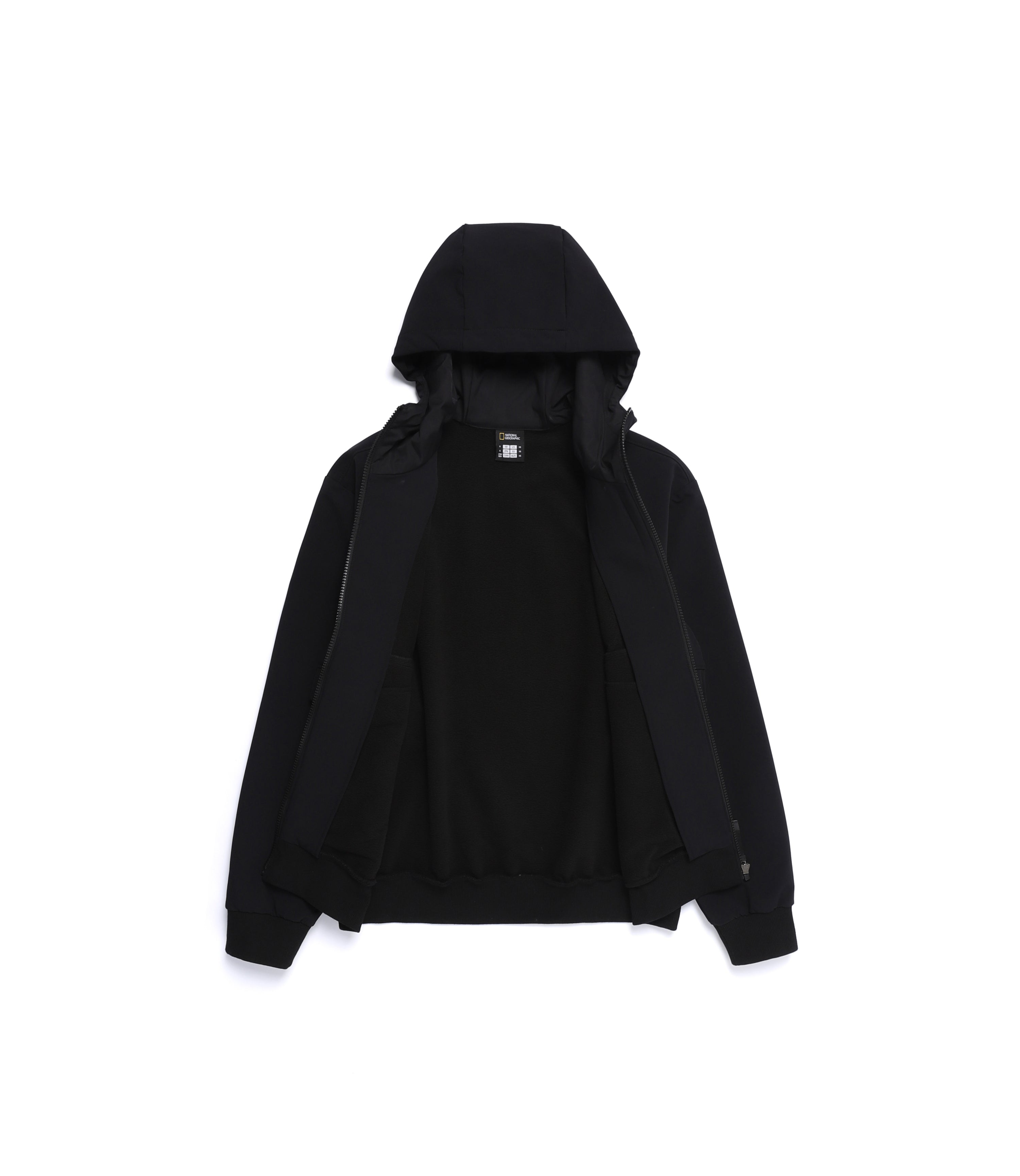 Unisex ARCHELON Double Warm Woven Zip-Up Hoodie<br>BLACK