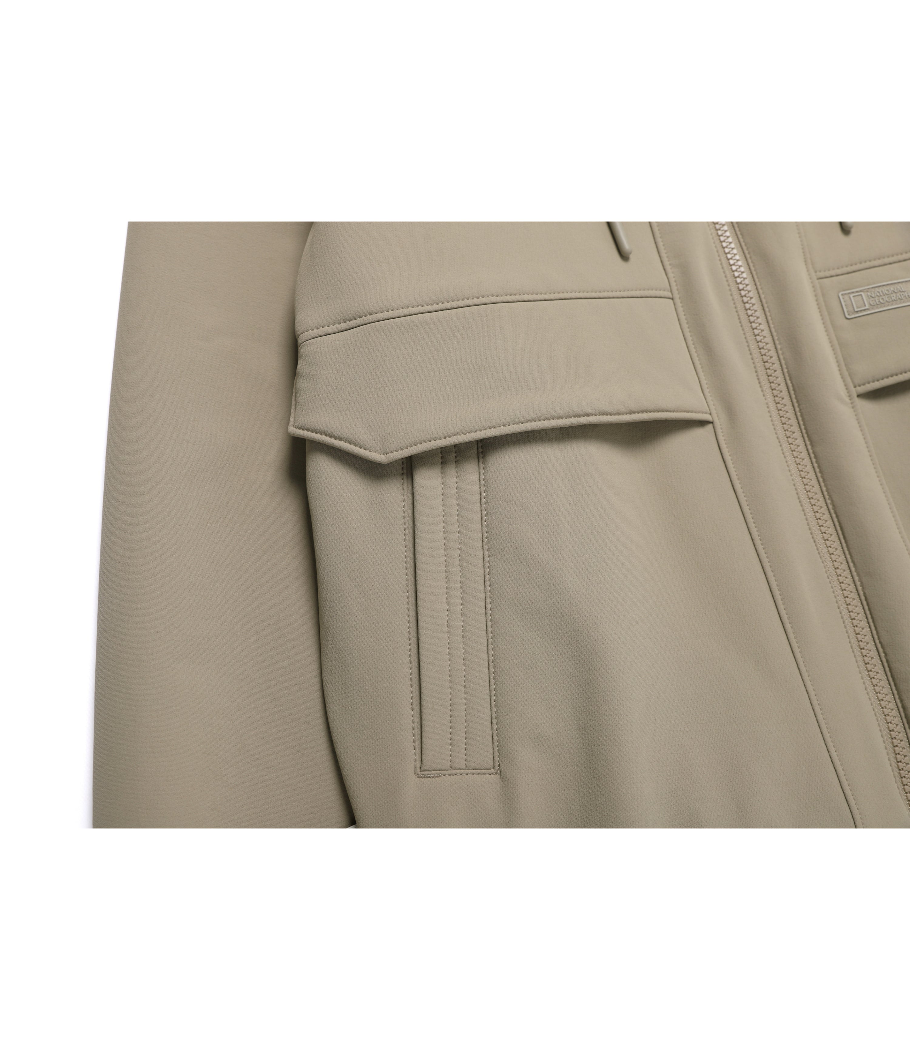 Unisex ARCHELON Double Warm Woven Zip-Up Hoodie<br>OAK BEIGE