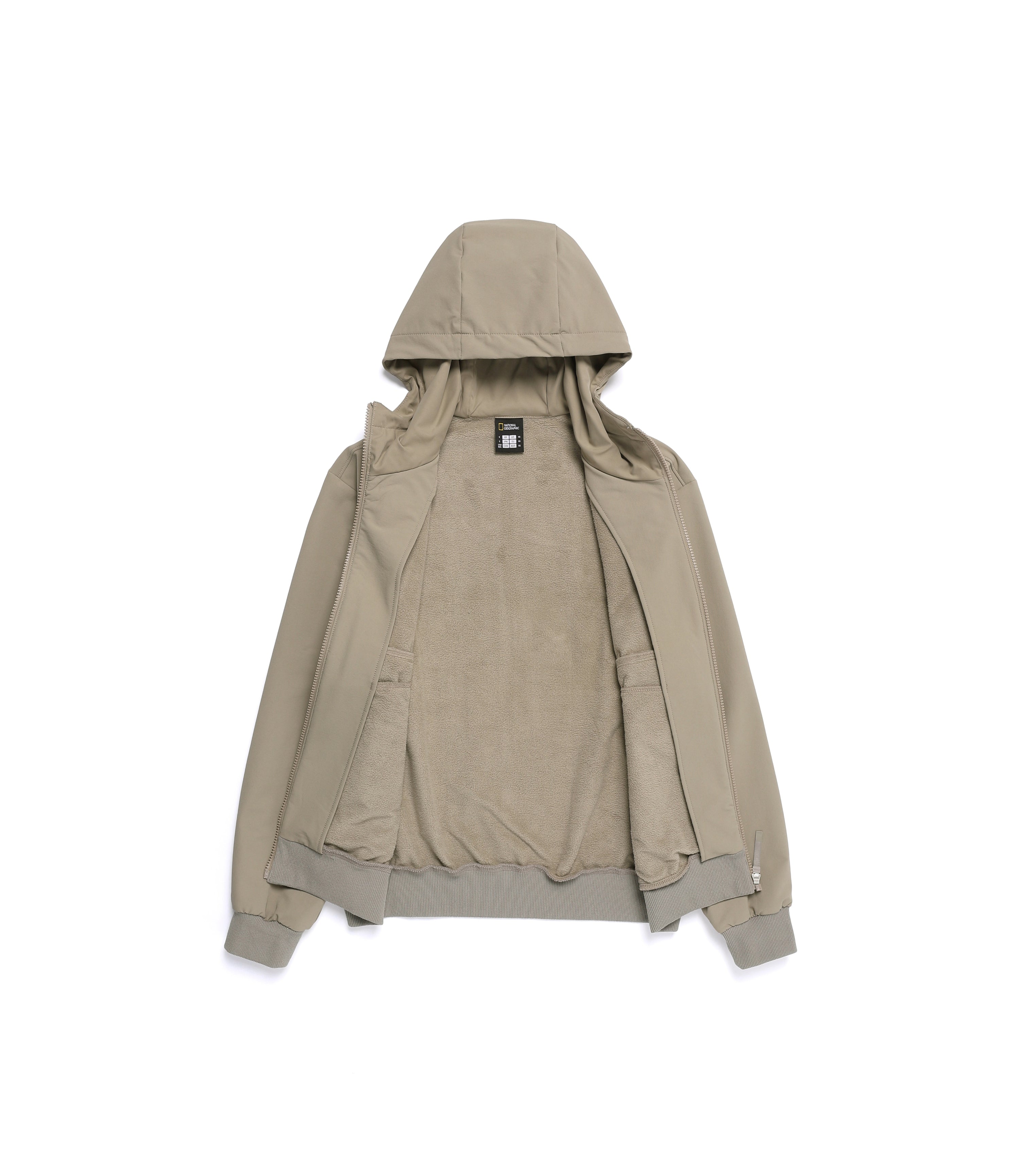 Unisex ARCHELON Double Warm Woven Zip-Up Hoodie<br>OAK BEIGE