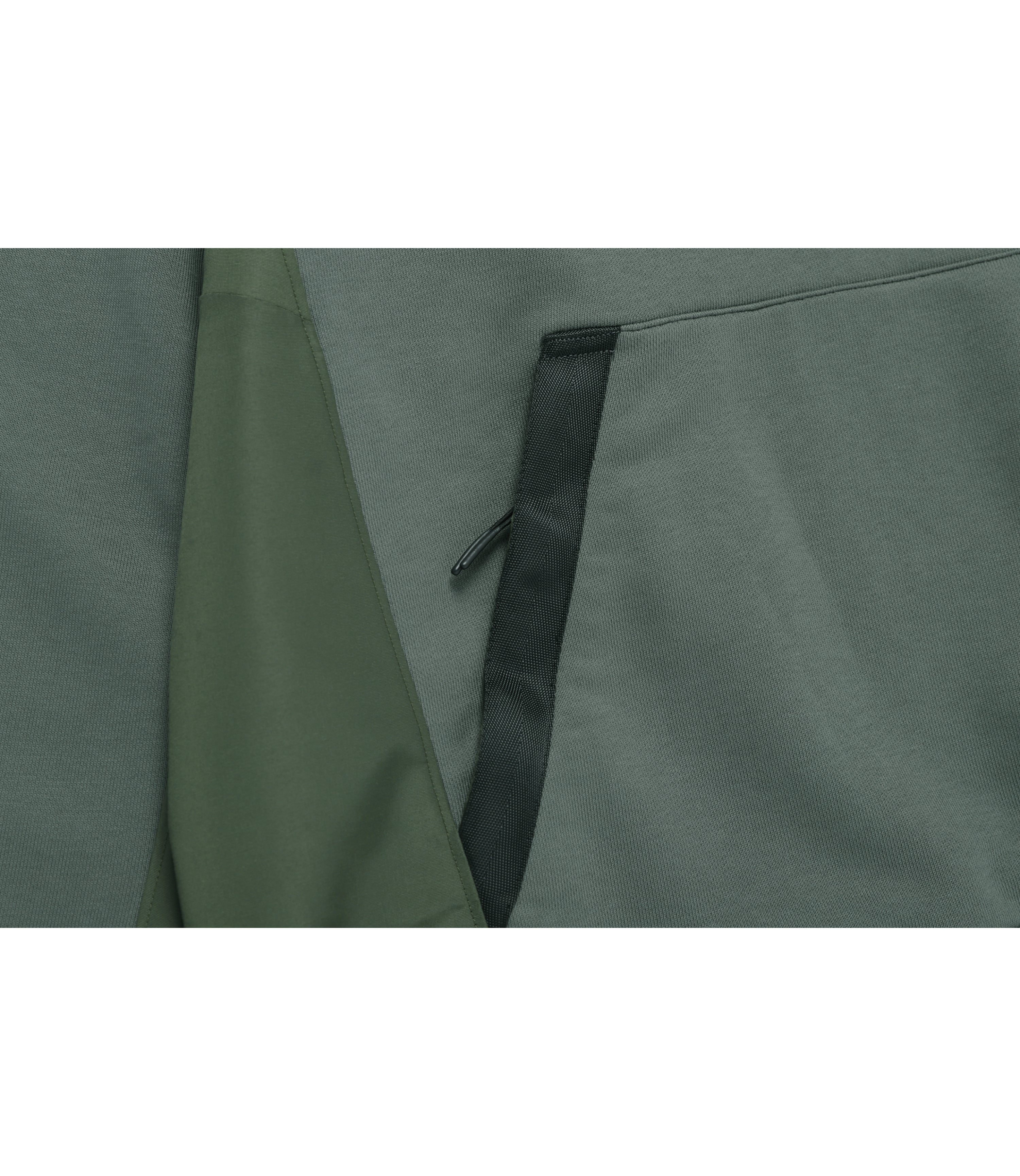 Men's NRN Hybrid Semi-Over Fit Hoodie<br>KHAKI