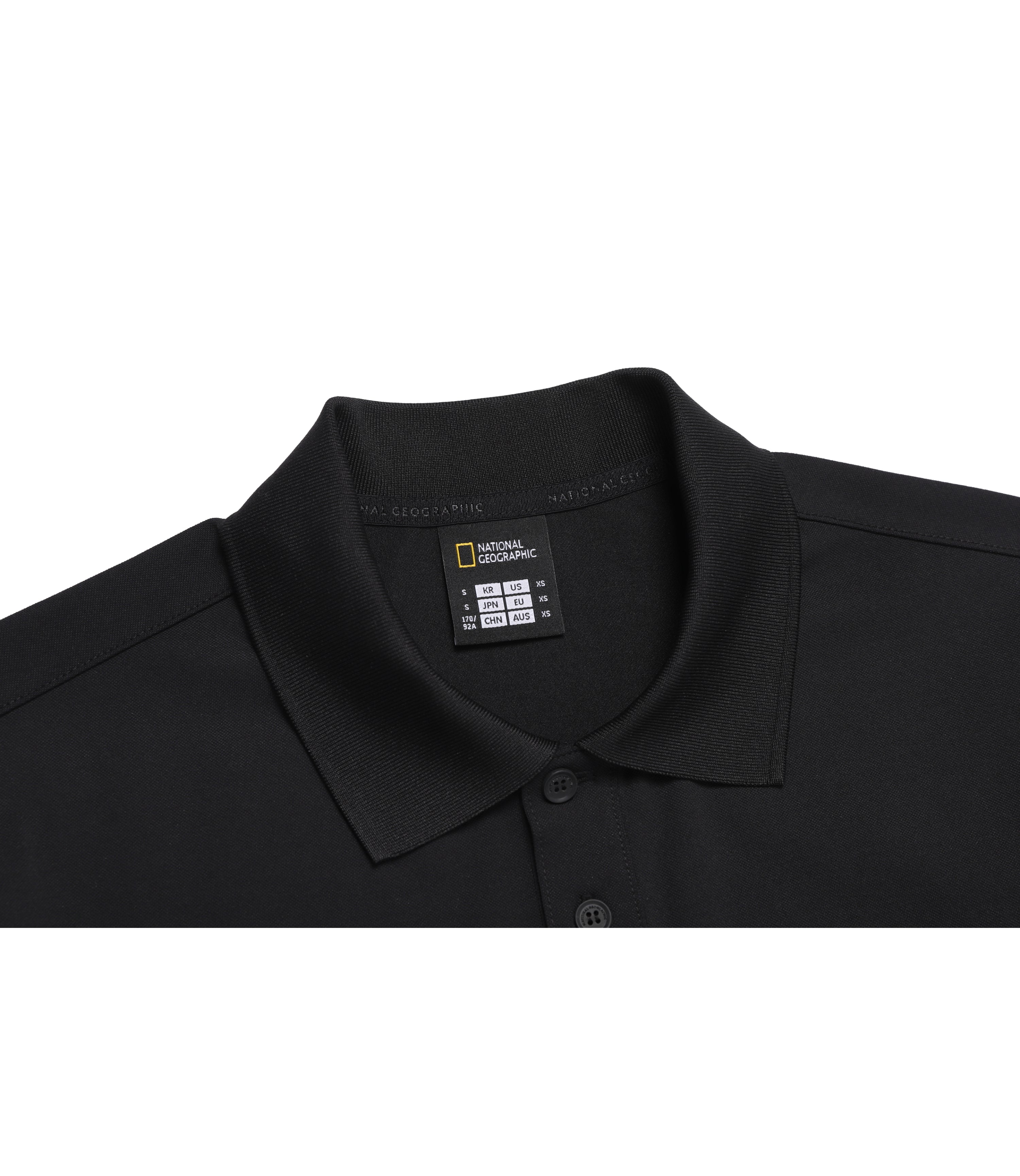 Unisex Caridi Pique Short Sleeve Collar Tee<br>BLACK